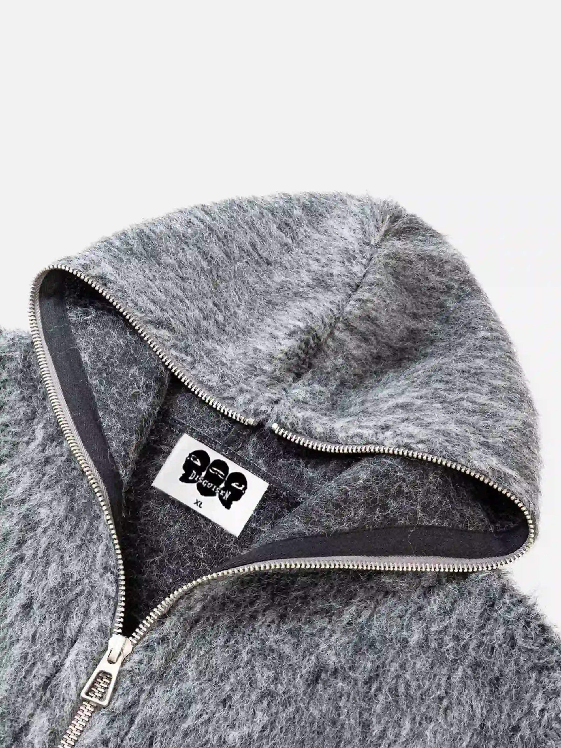 Disguisen American Street Trend Mohair Zipper Coat