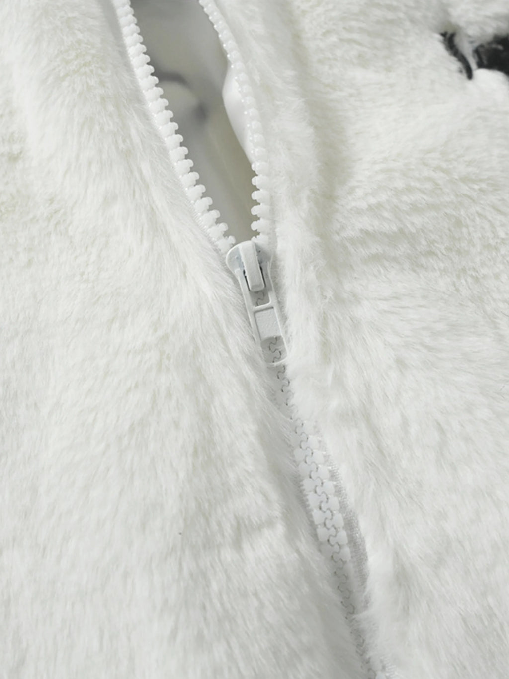Cross Embroidered Sherpa Stand Collar Coat