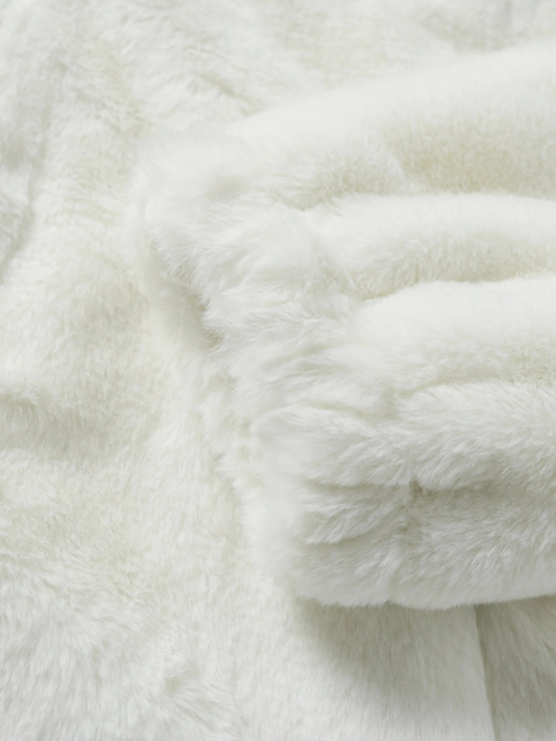 Cross Embroidered Sherpa Stand Collar Coat