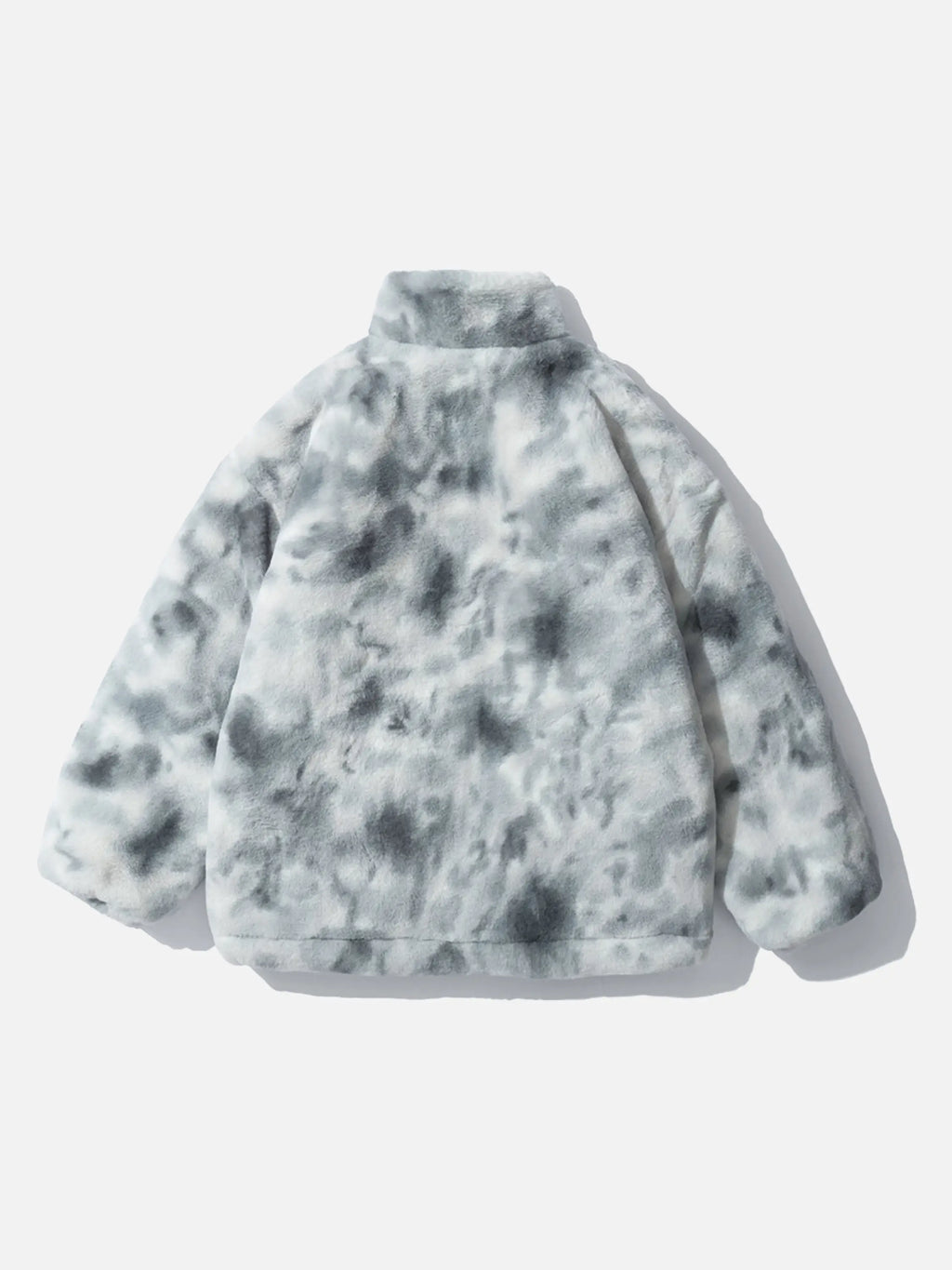 Tie-Dye Sherpa Stand Collar Coat