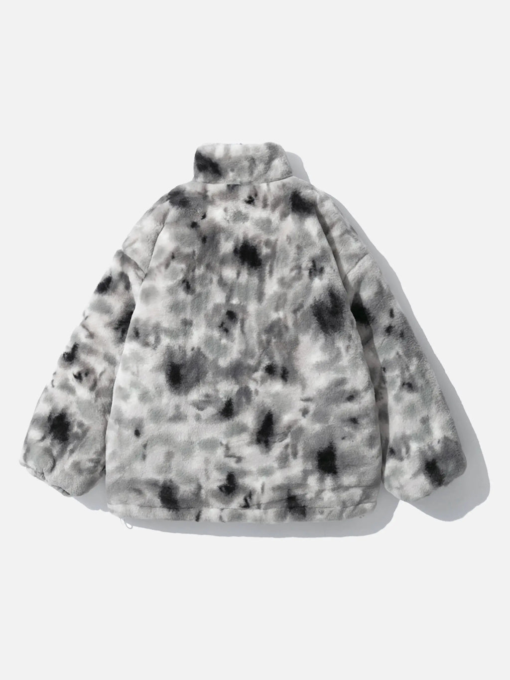 Tie-Dye Sherpa Stand Collar Coat