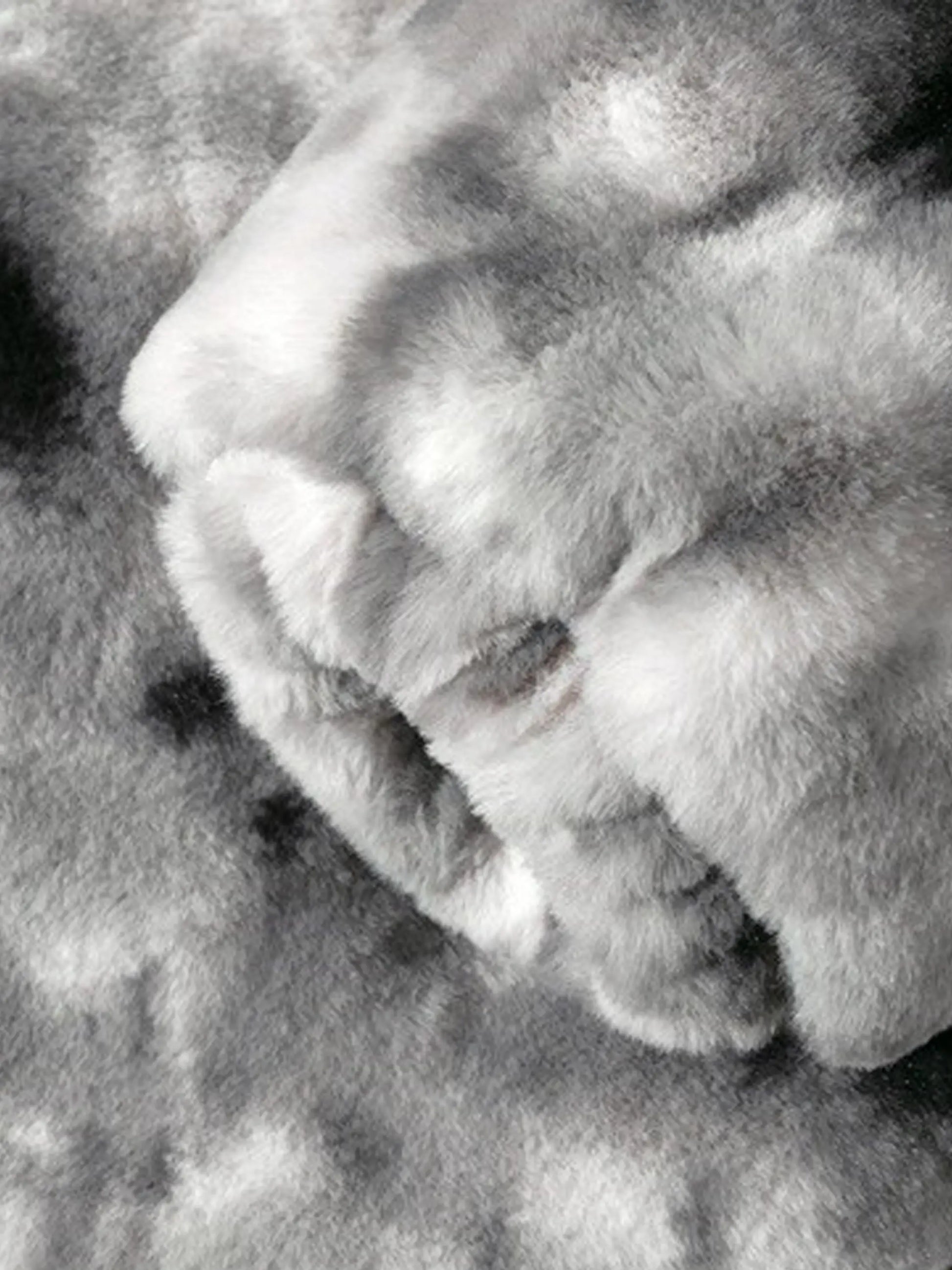 Tie-Dye Sherpa Stand Collar Coat