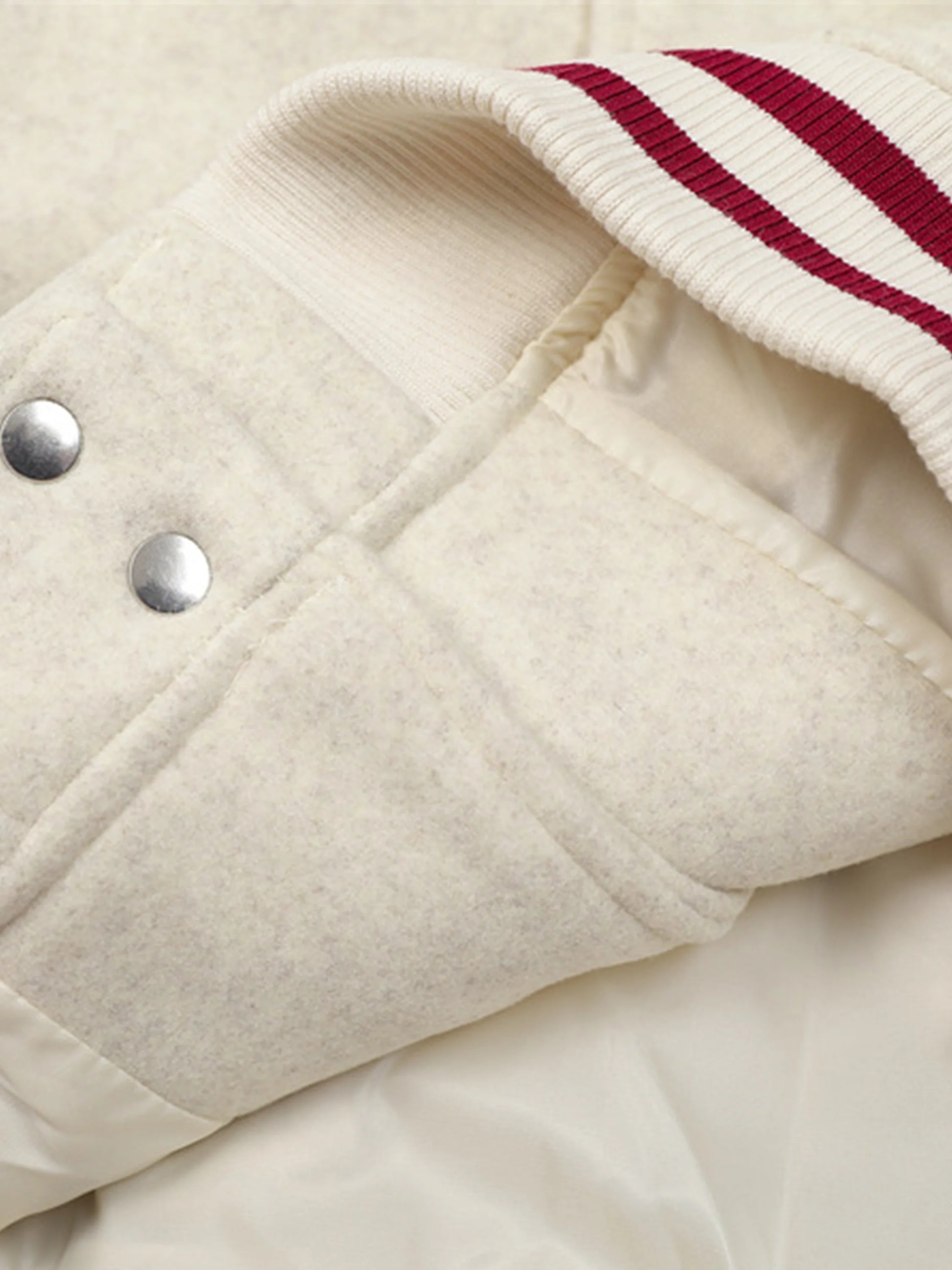 Embroidered Contrast Color Varsity Jacket