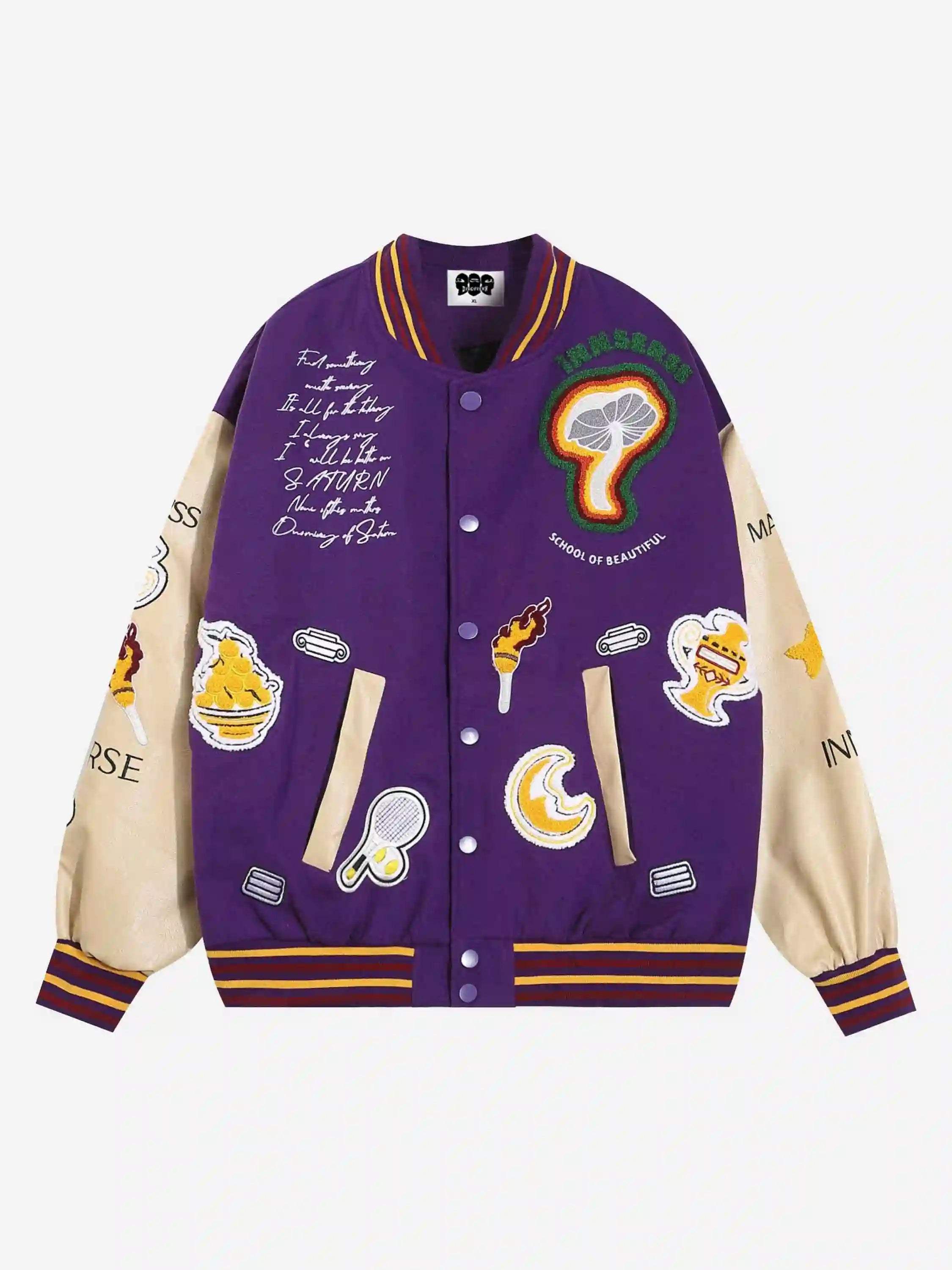 Disguisen American Street Retro Embroidered Baseball Jacket