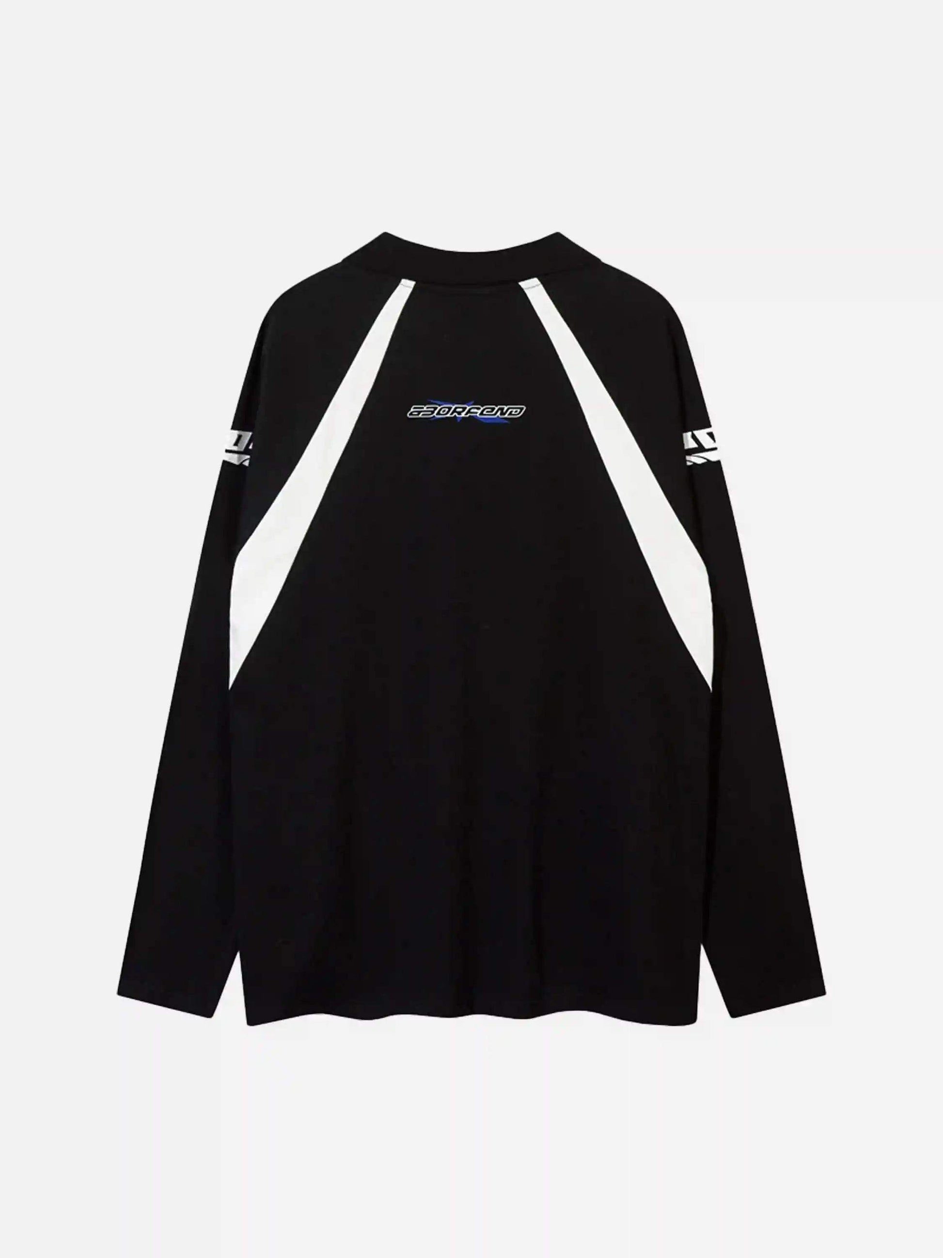 Disguisen Bockore Hip-Hop Lapel Long-Sleeved T-Shirt
