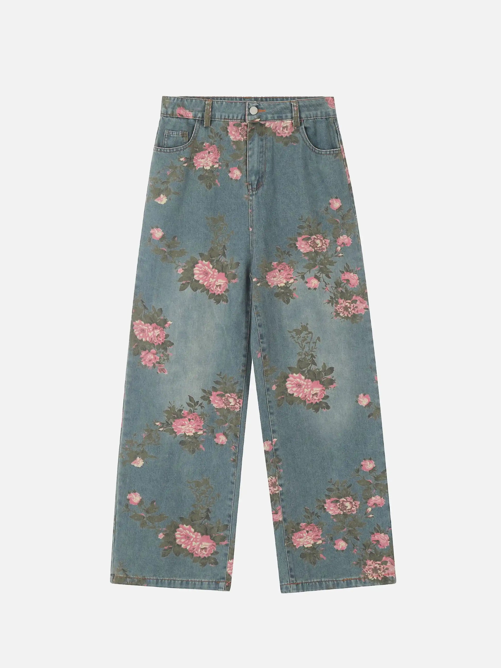 Disguisen American Hip-Hop Vintage Rose Jeans