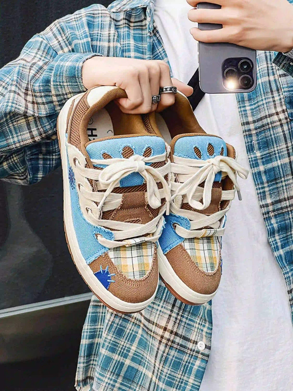 Disguisen Street Hip-Hop Color Matching Bread Shoes