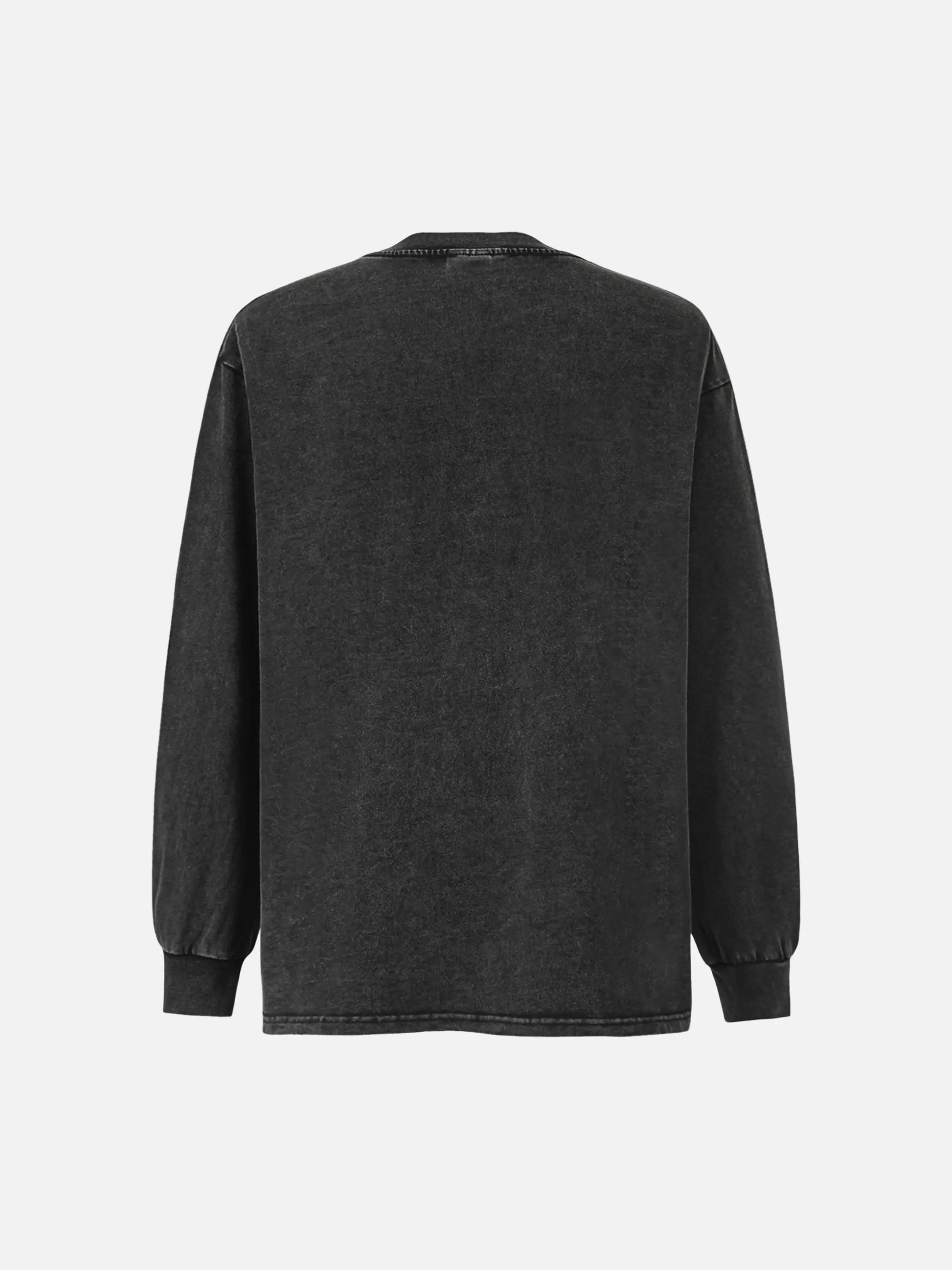 Vintage Distressed Print Long Sleeve T-shirt