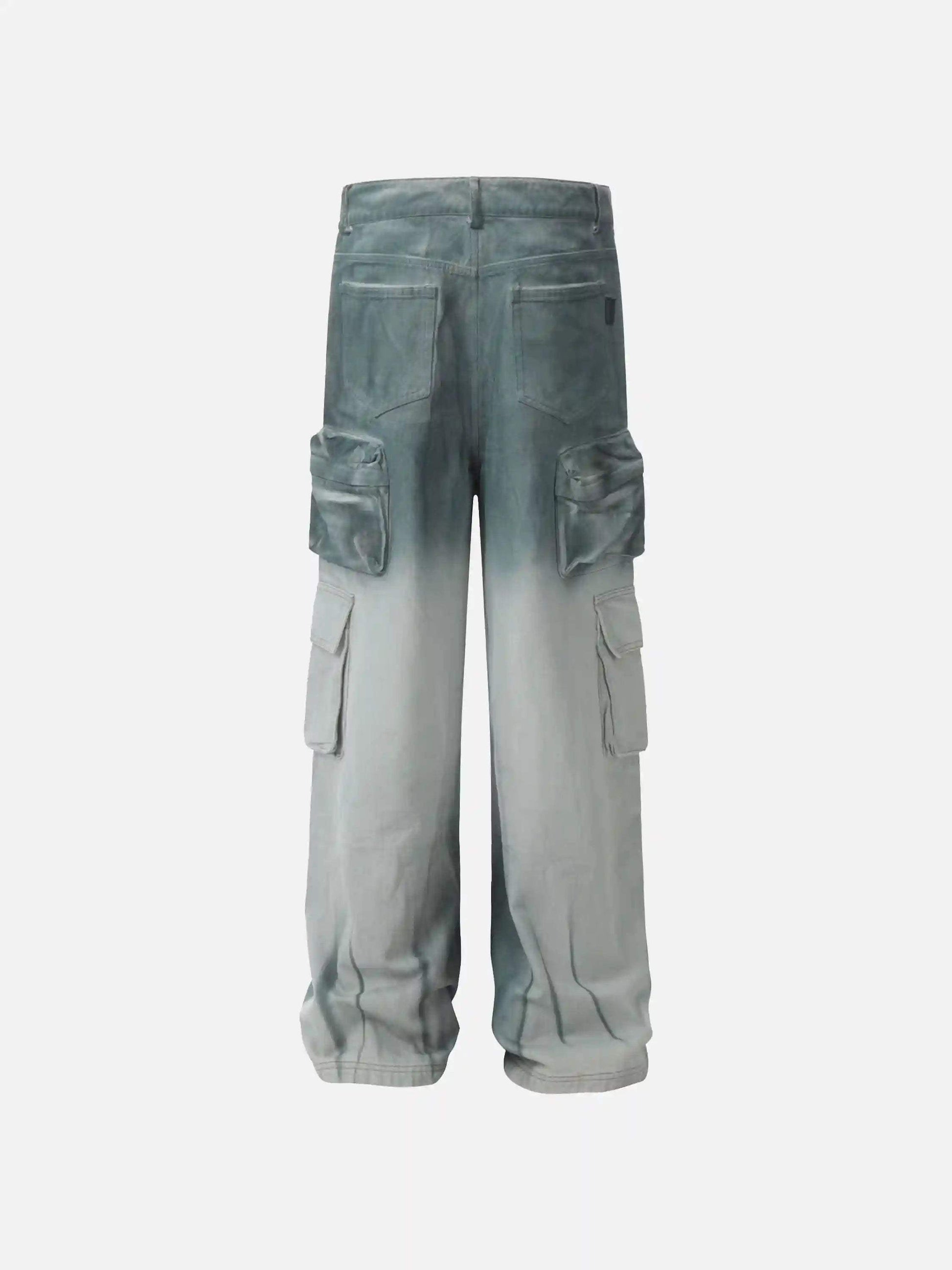 Disguisen Washed Distressed Cargo Pocket Jeans