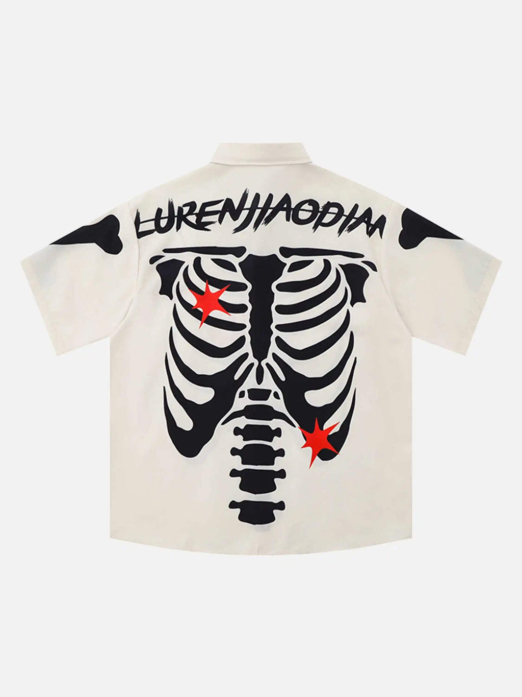Disguisen Hip Hop Skeleton Print Short Sleeve Shirt
