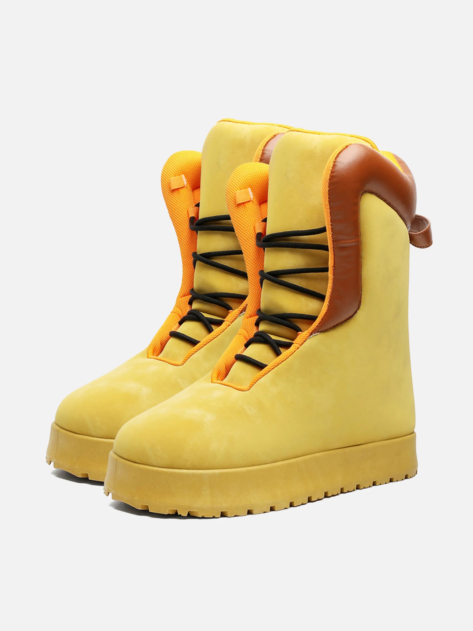 Contrasting Color Chunky Breadboard Boots