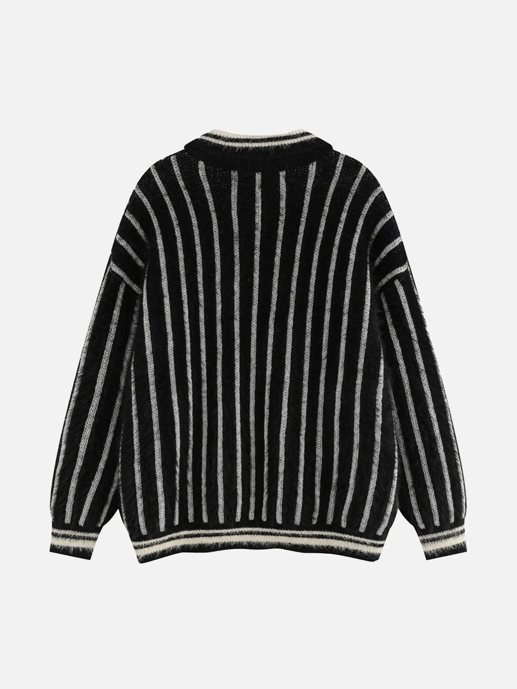 Disguisen Mohair Polo Collar Stripe Sweater