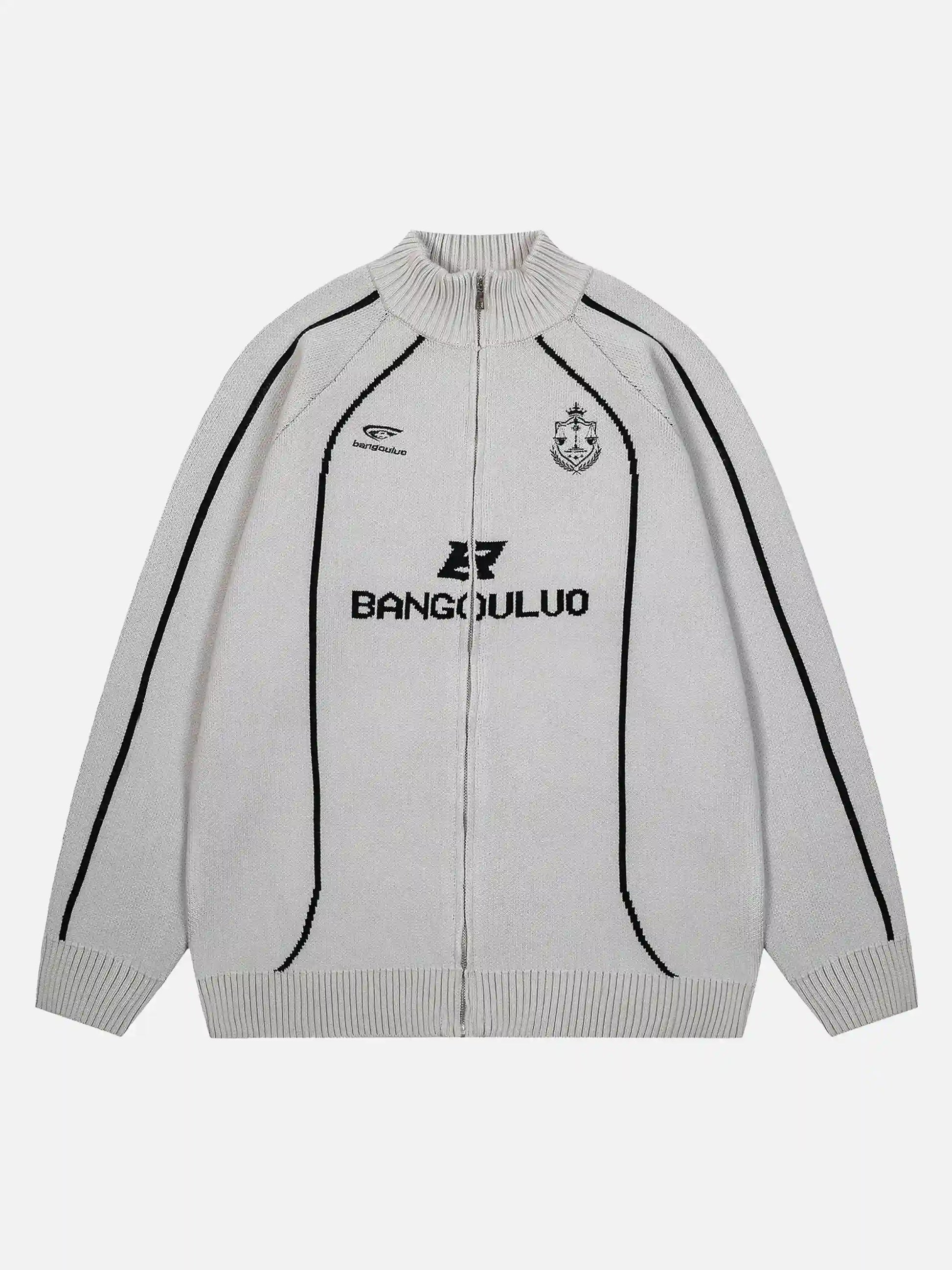 Disguisen Stand Collar Racing Zip-up Cardigan