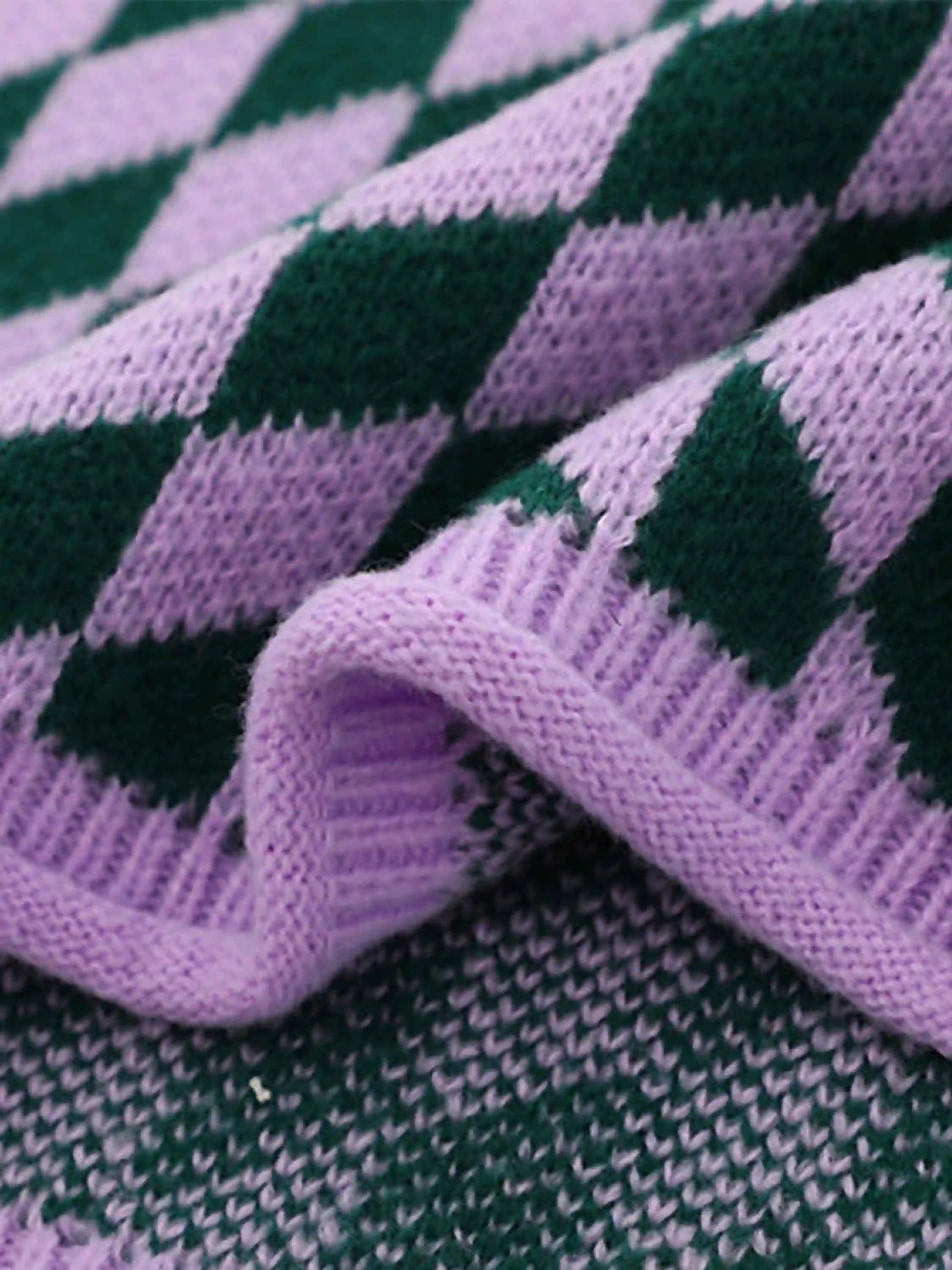 Disguisen Vintage Contrast Star V-neck Knit Sweater Vest