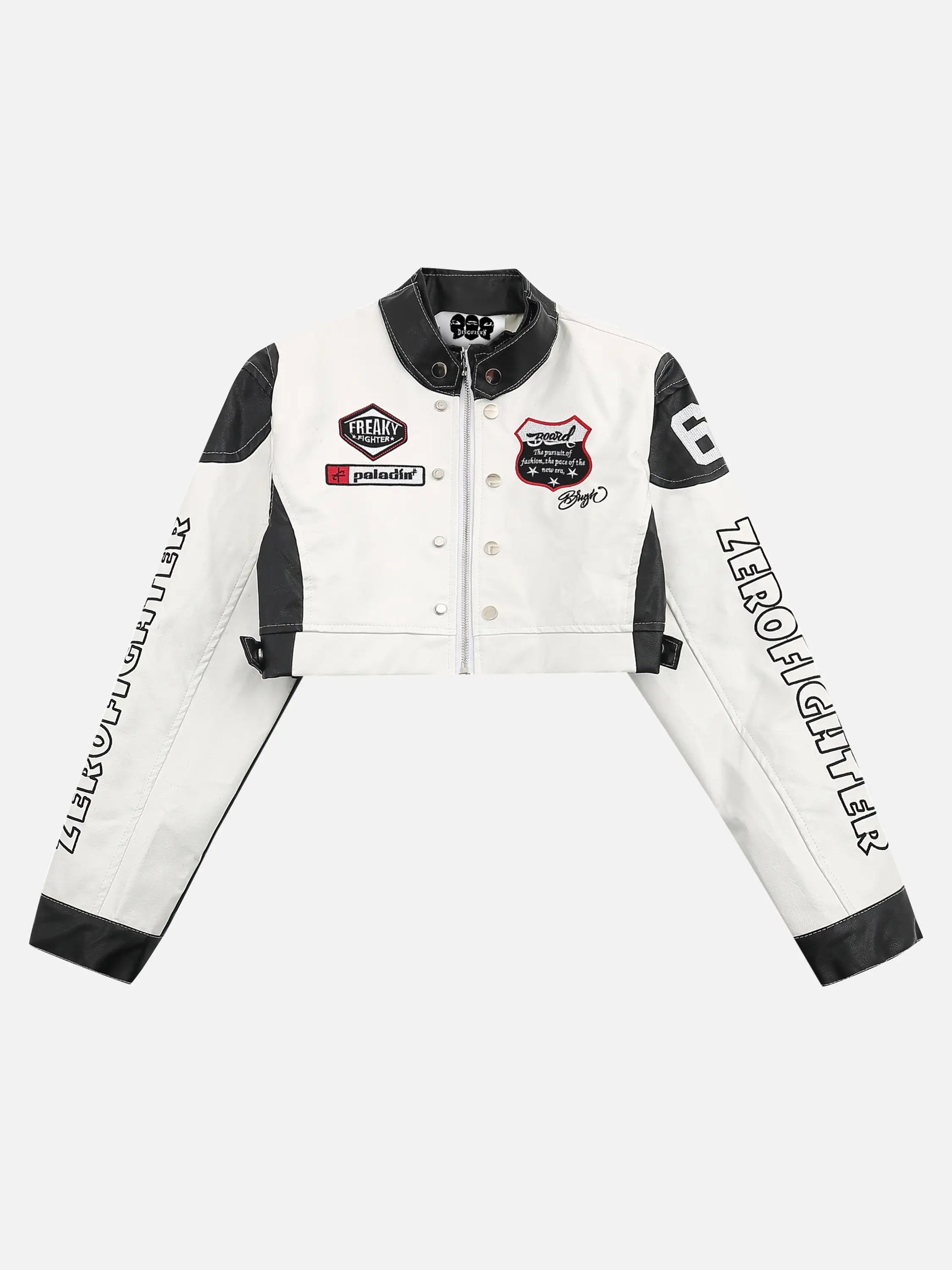 Disguisen American Gym Cropped Leather Biker Jacket