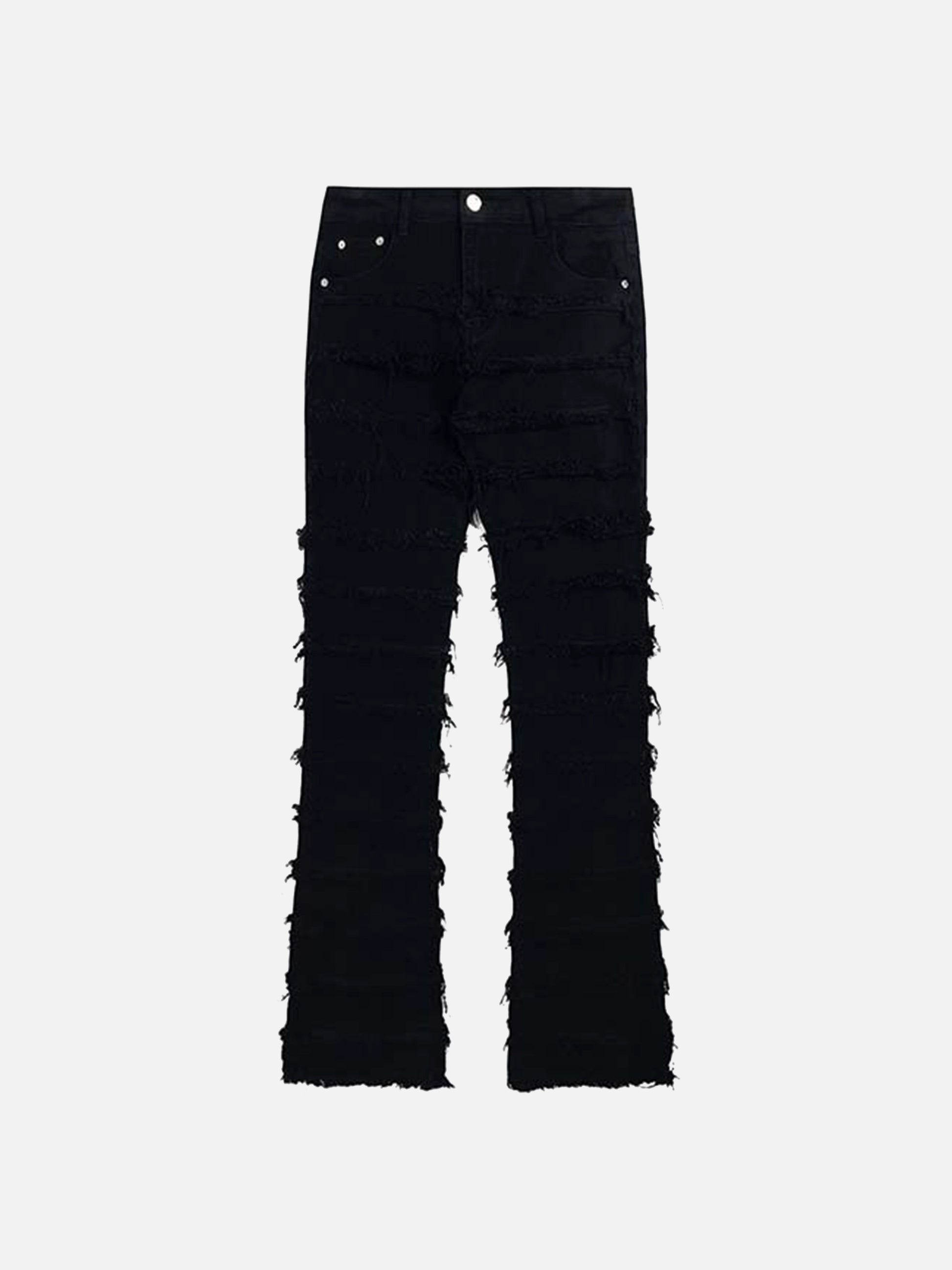 Vintage Layered Raw Edge Slim Jeans