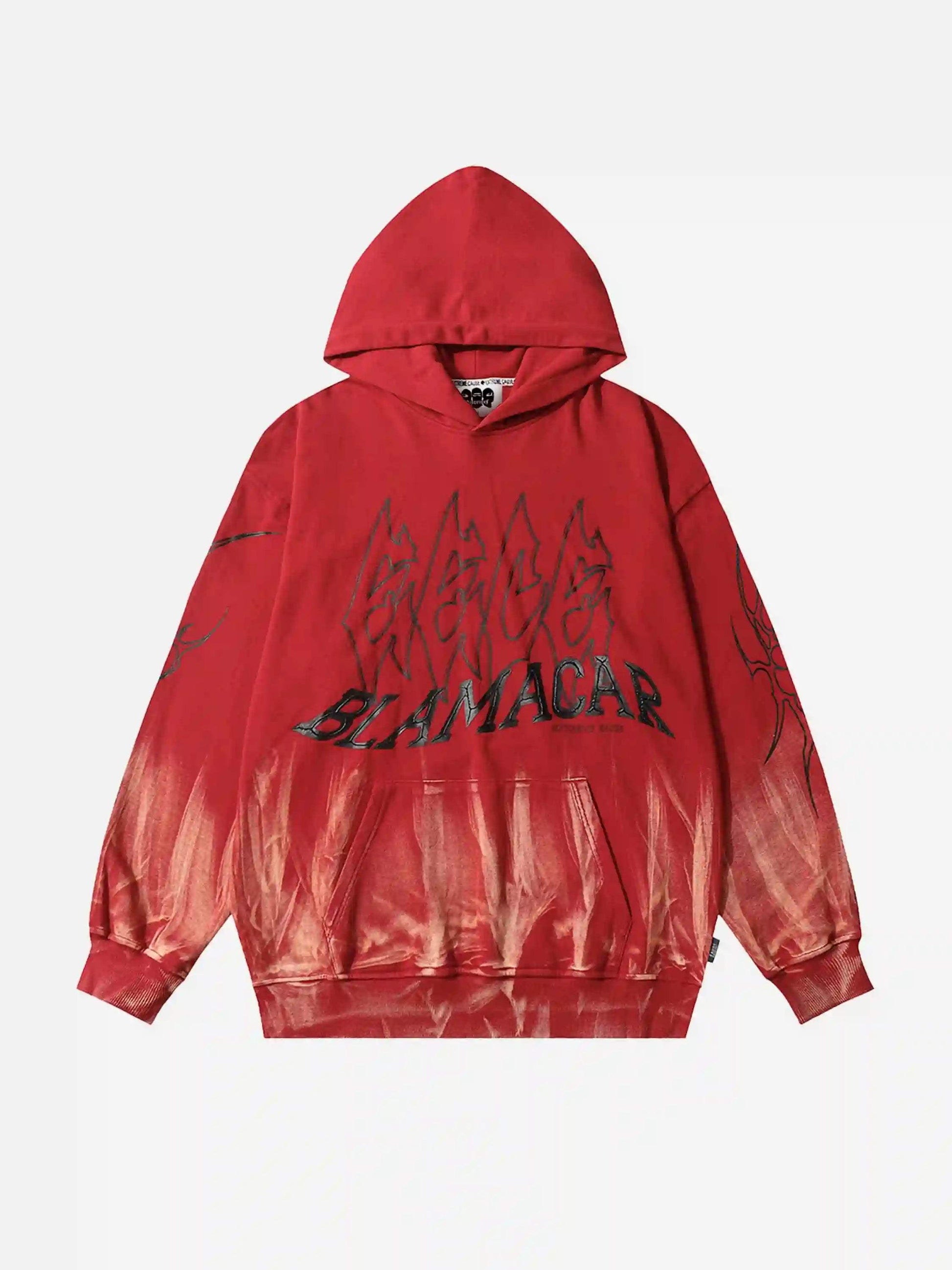 Disguisen American Style Dark Letter Graffiti Hoodie