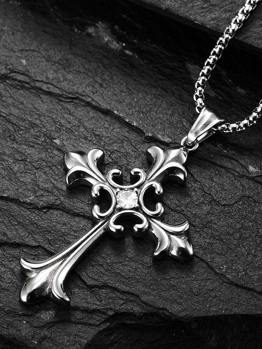 Vintage Cross Diamond Cross Necklace
