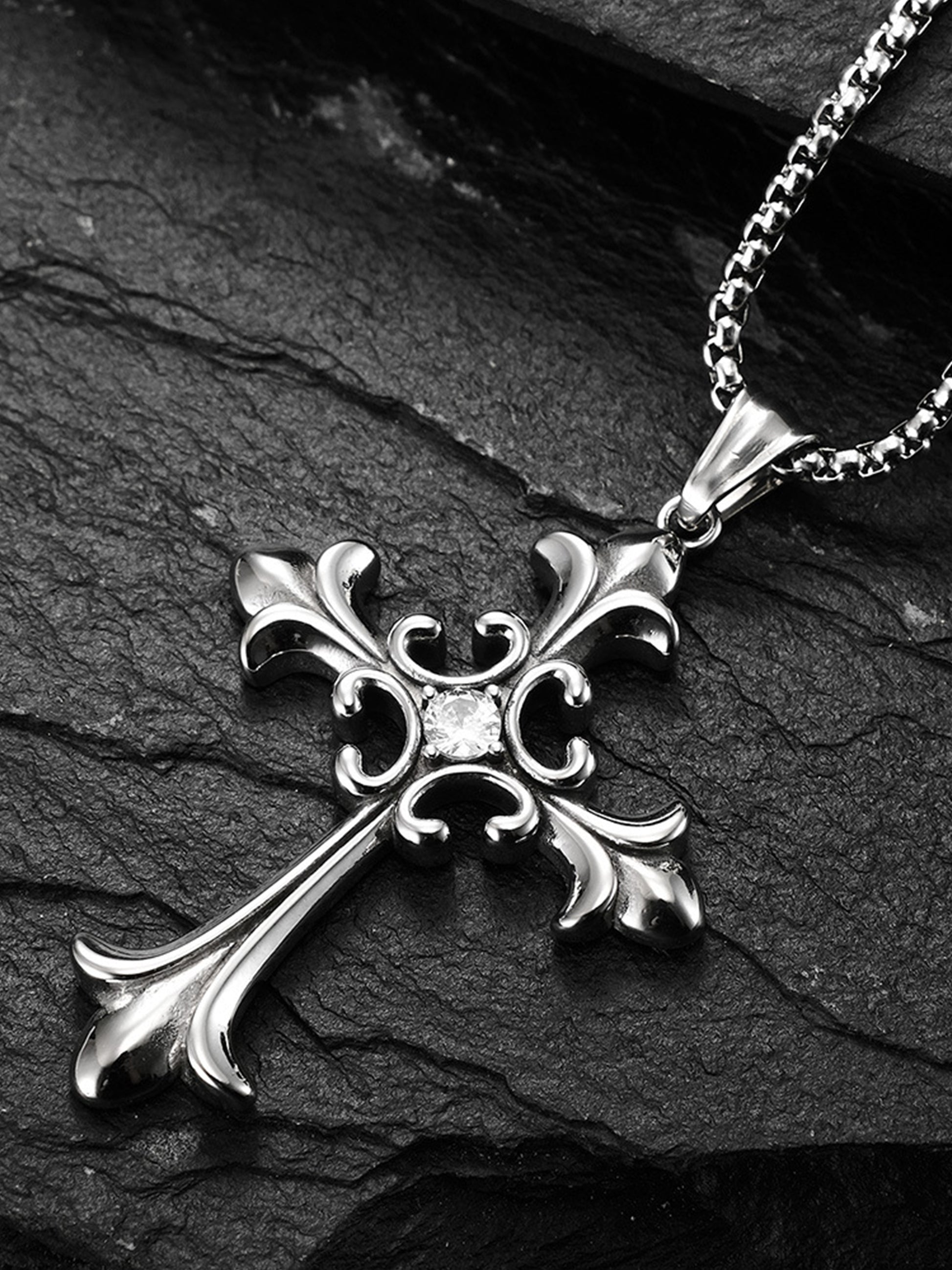 Vintage Cross Diamond Cross Necklace