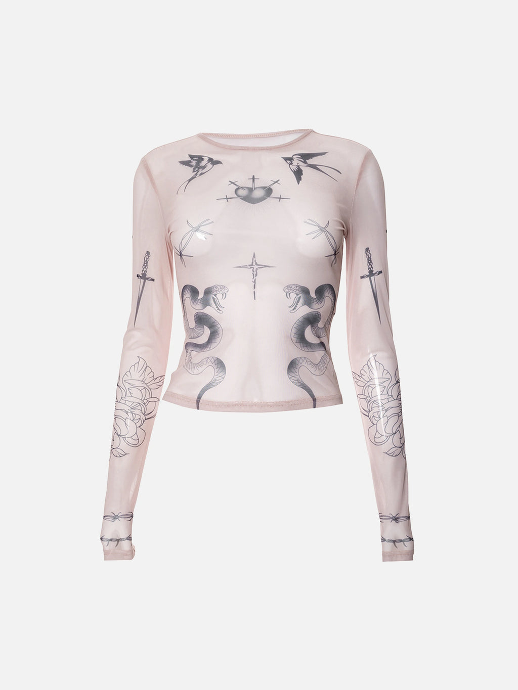 Disguisen American Street Perspective Retro Long-Sleeved T-Shirt