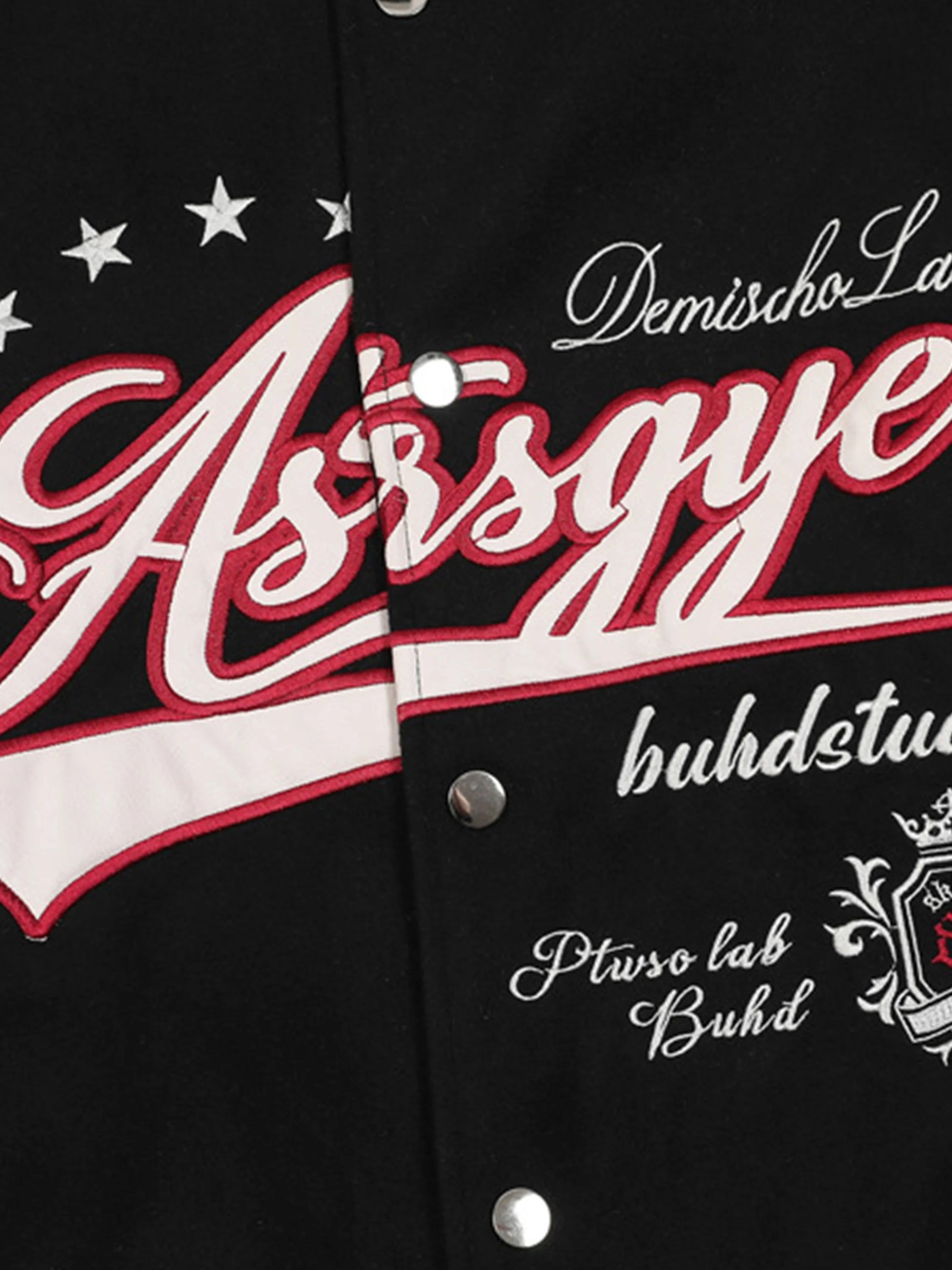 Patchwork Contrast Embroidered Baseball Jacket