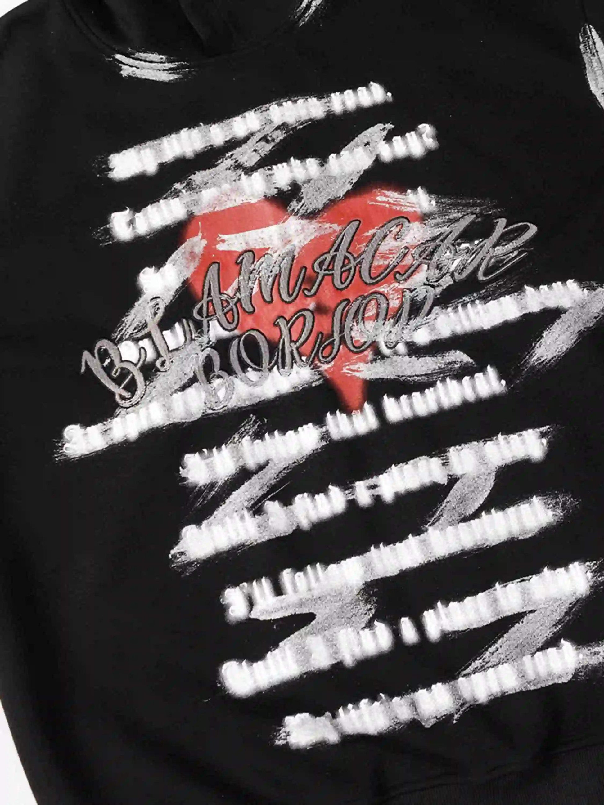 Disguisen High Street Heart Graffiti Print Hoodie