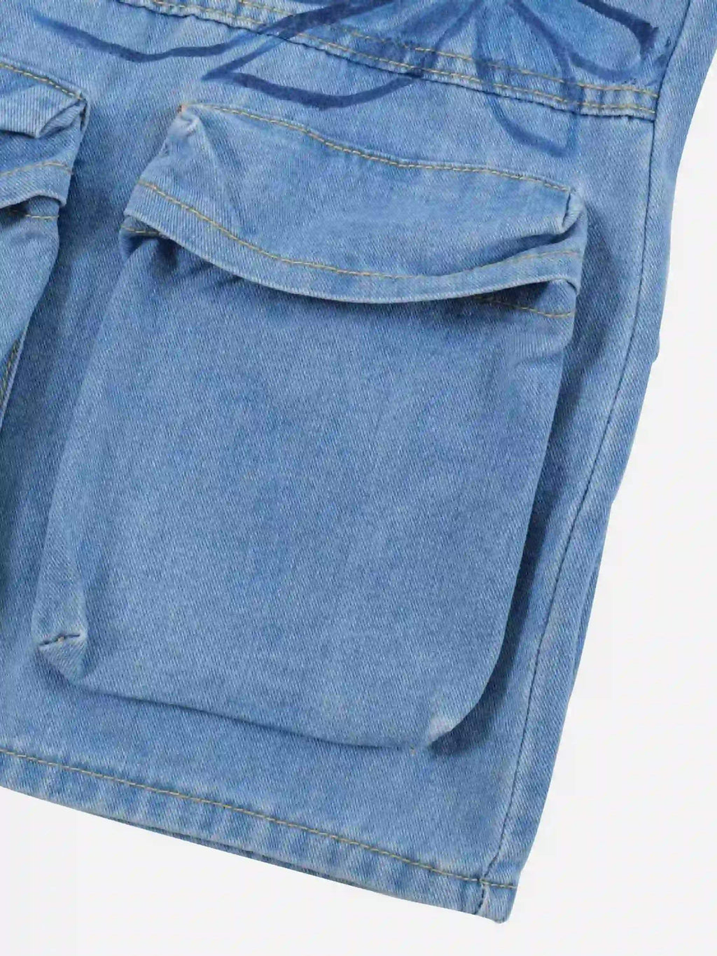 Disguisen Street Hand-Painted Graffiti Wide-Leg Jeans