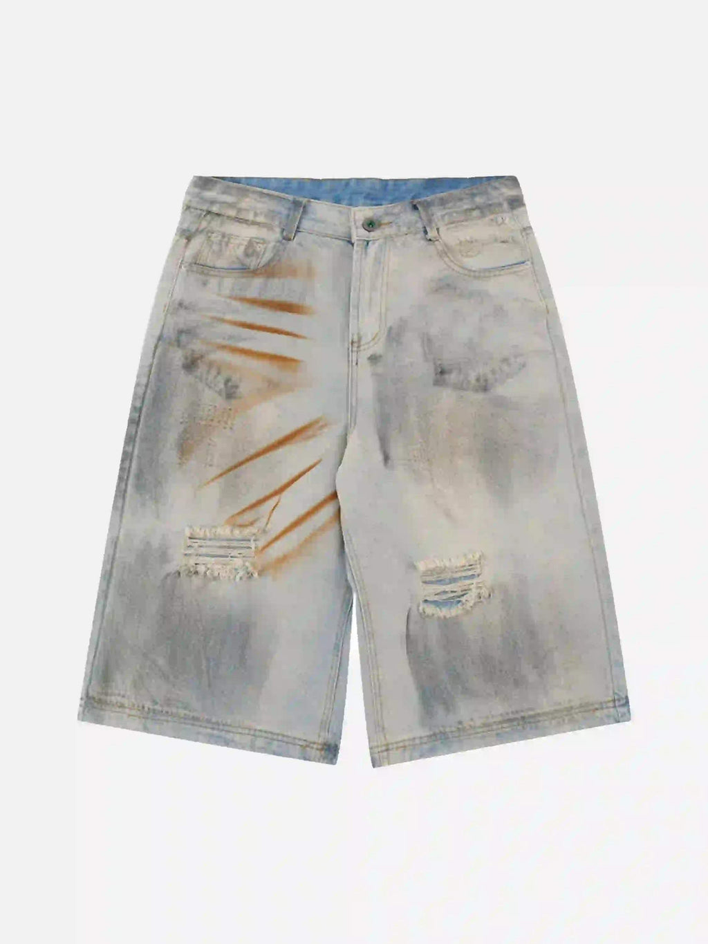 Disguisen High Street Yellow Mud Dyed Denim Shorts