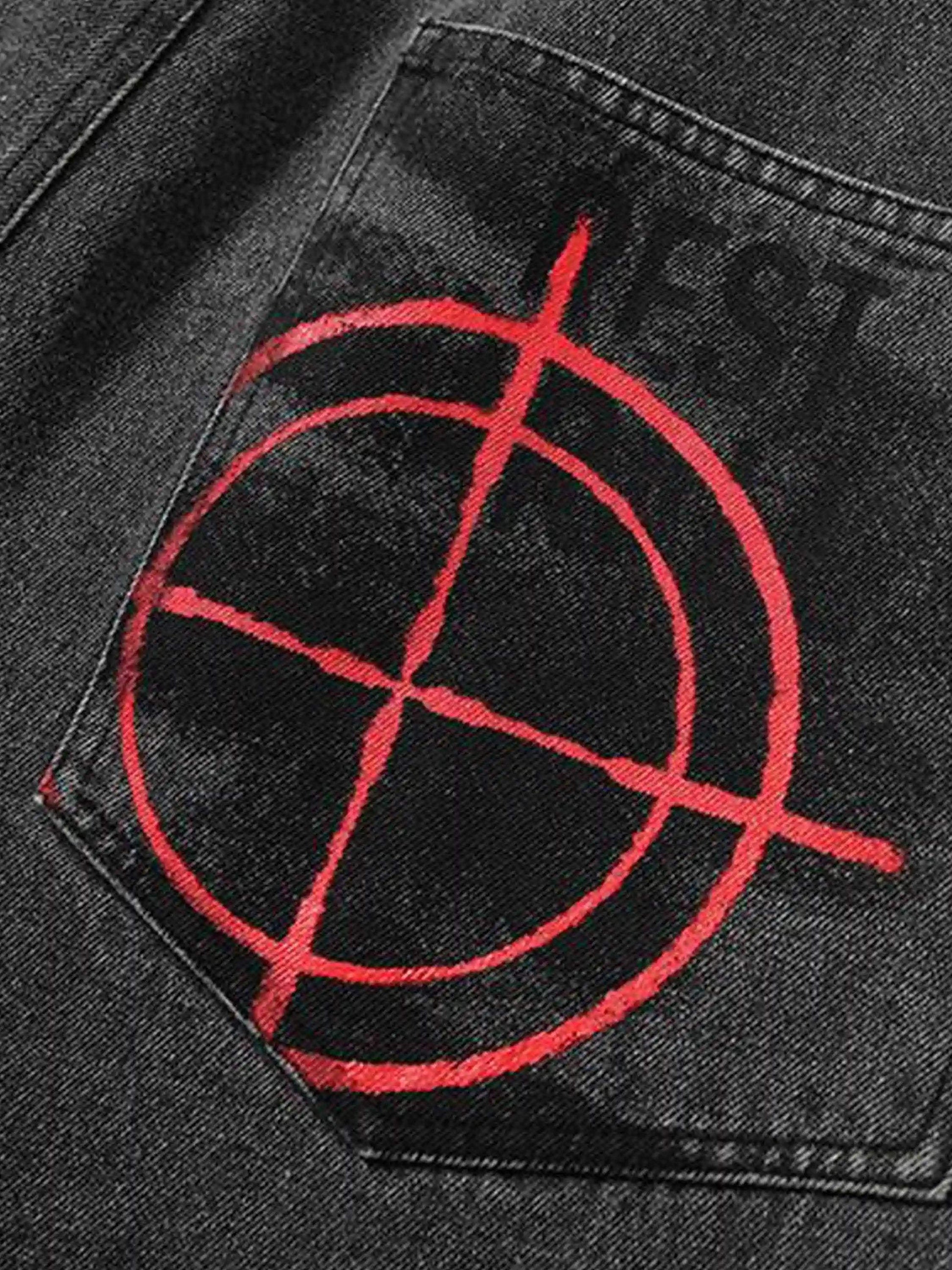 Disguisen American Retro Embroidered Dopamine Jeans