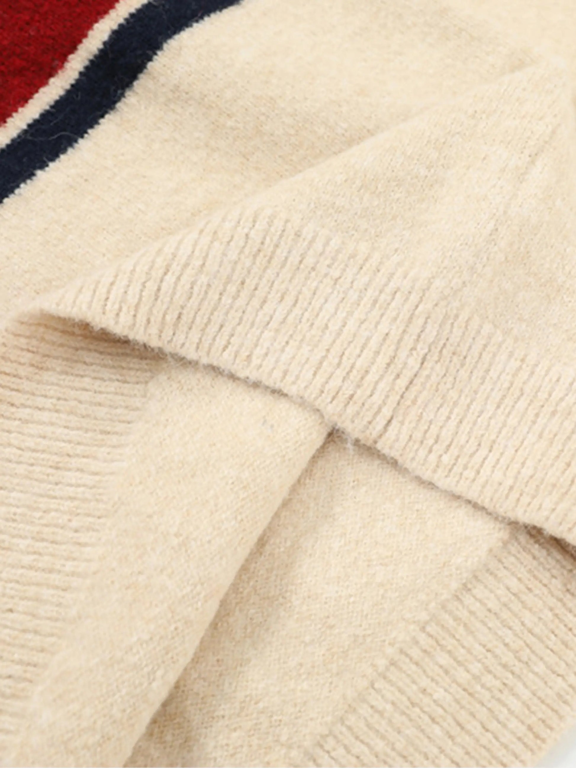 Vintage Preppy Colorblock Lapel Sweater