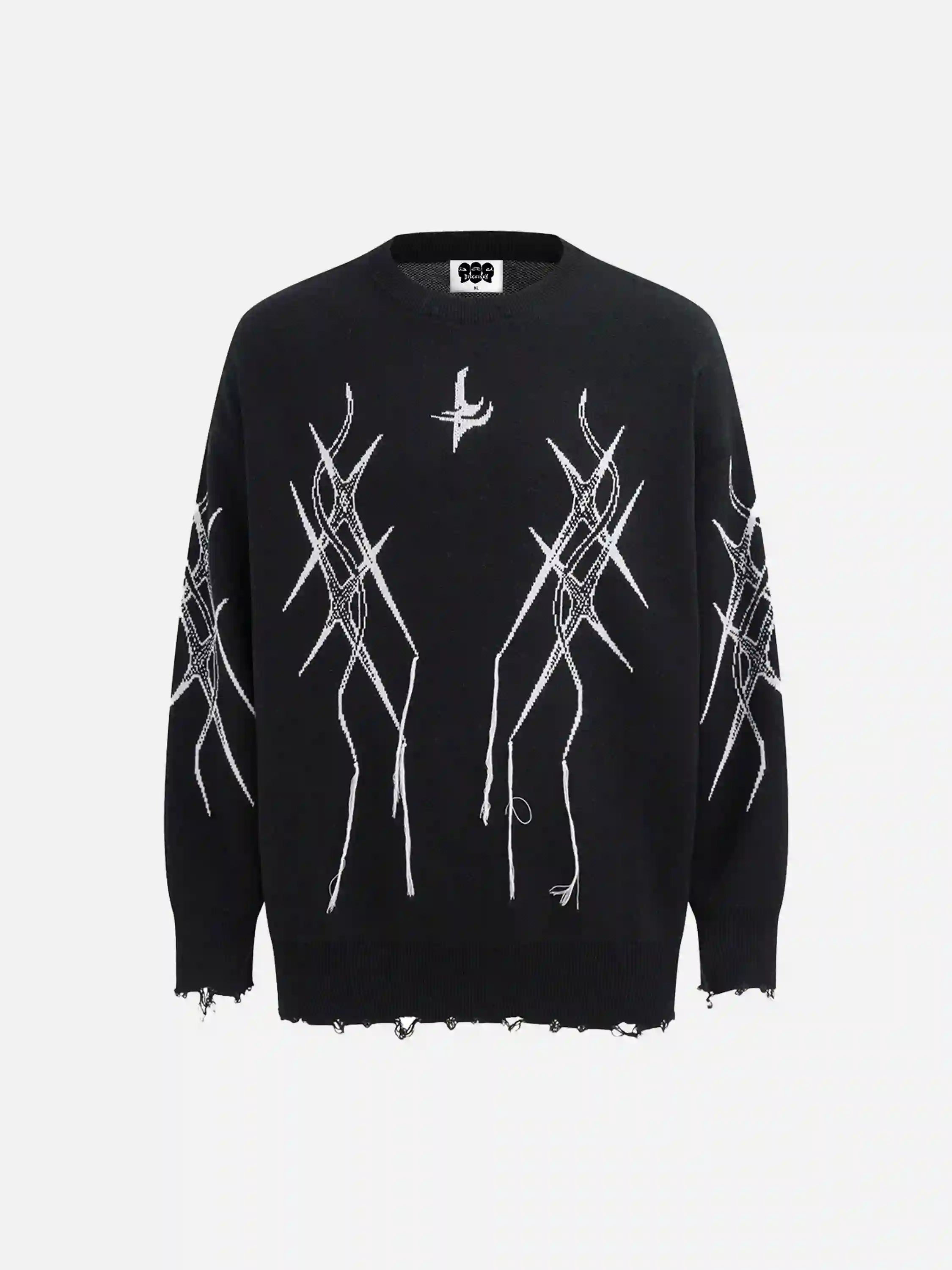 Disguisen Jacquard Thorns Tassel Sweater