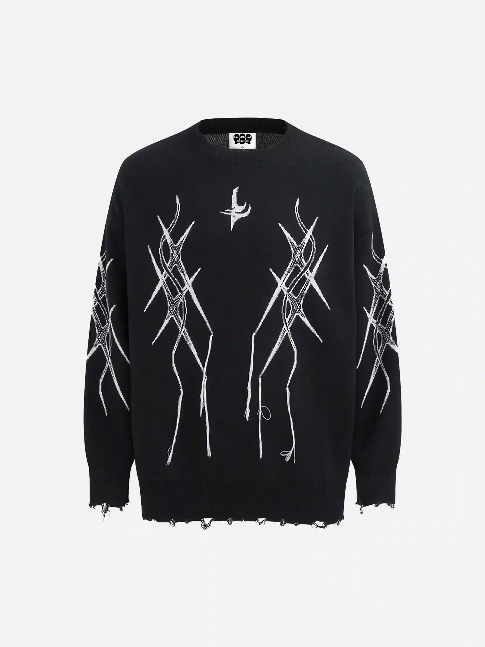 Disguisen Jacquard Thorns Tassel Sweater