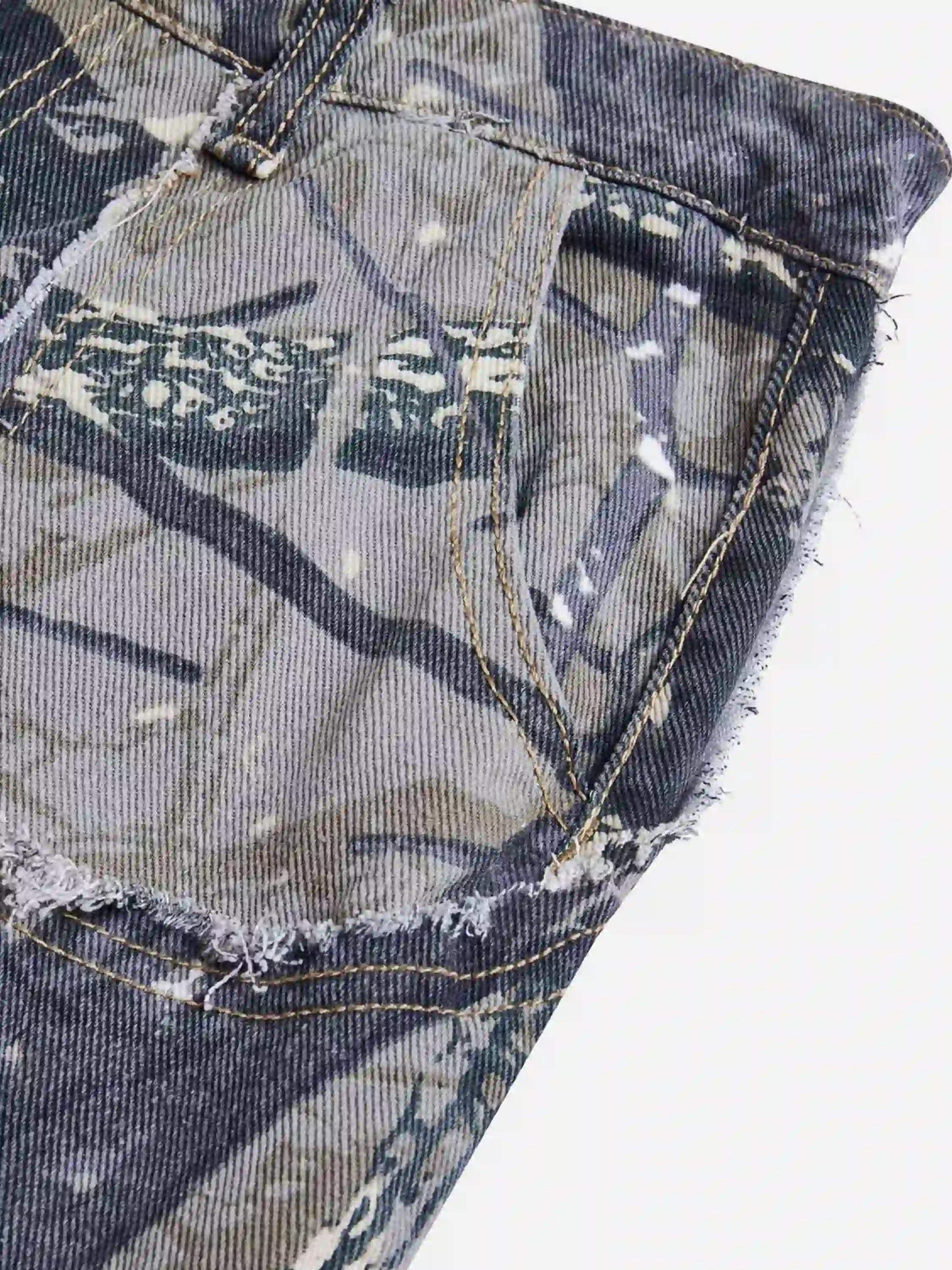 Disguisen Hip Hop Branch Camouflage Zipper Overalls