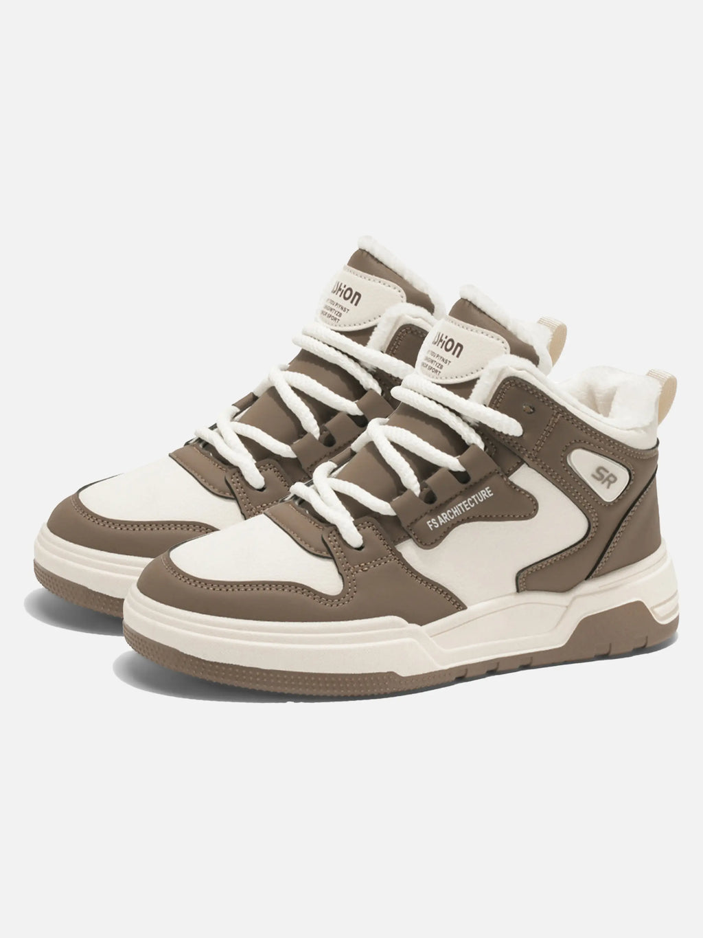 Contrast Color Mid-top PU Sneakers