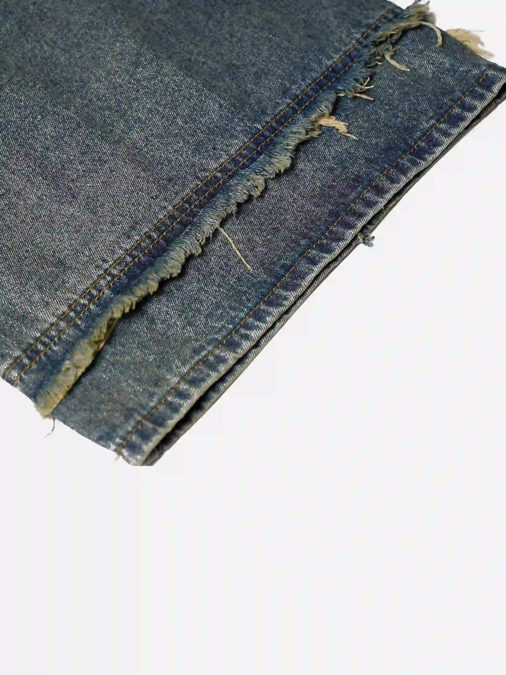 Disguisen Clean Fit Whisker Patchwork Cropped Denim Jorts