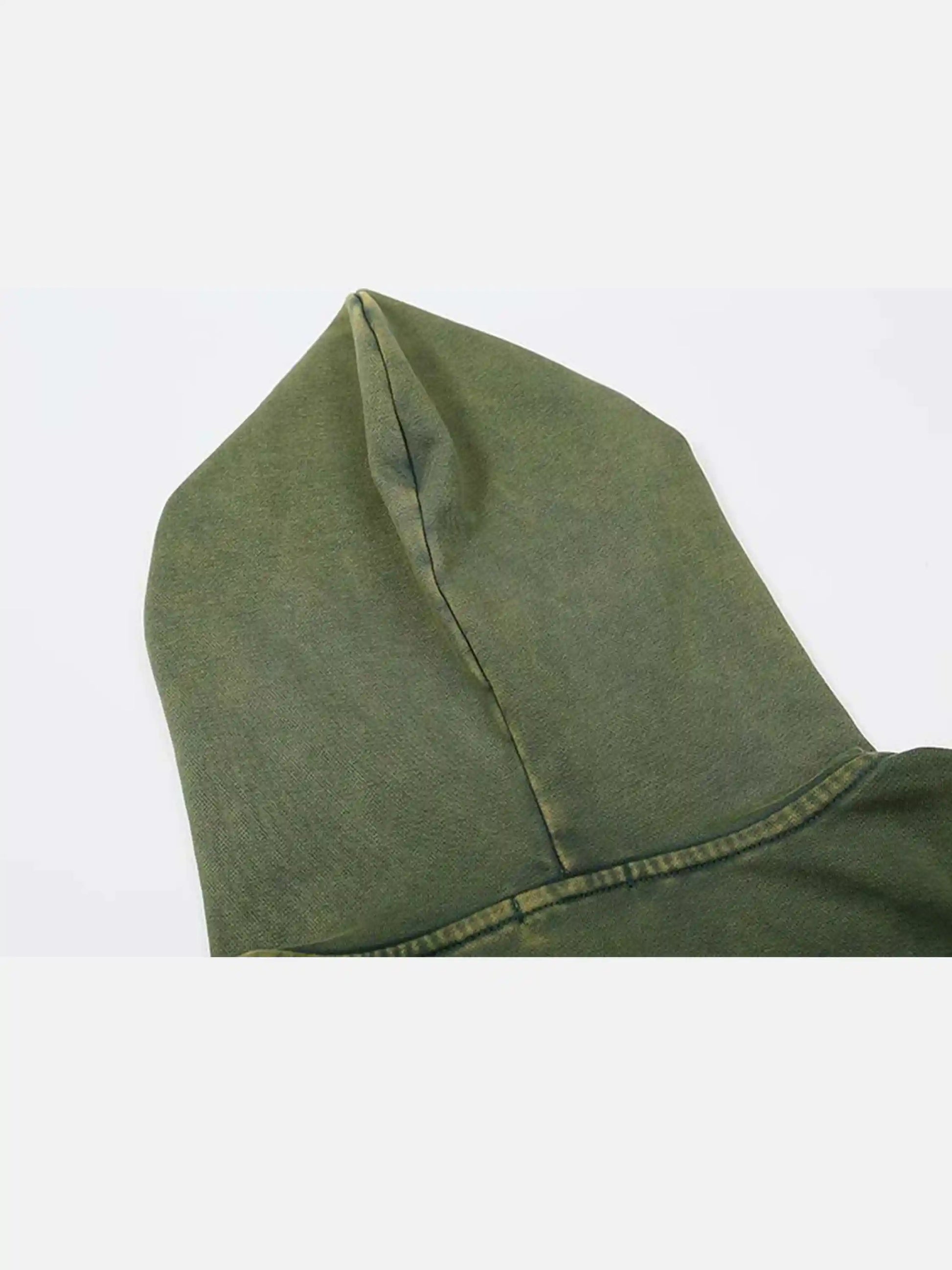 Vintage Skull Print Washed Distressed Hoodie