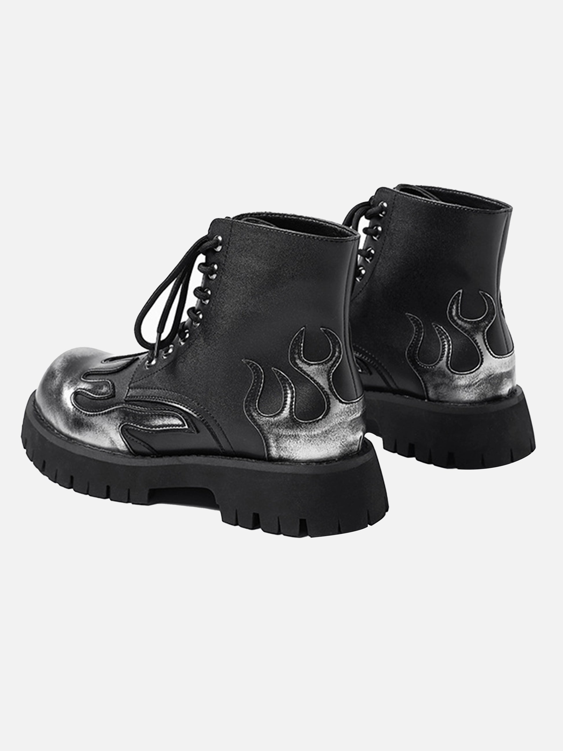 Flame Patch PU Boots