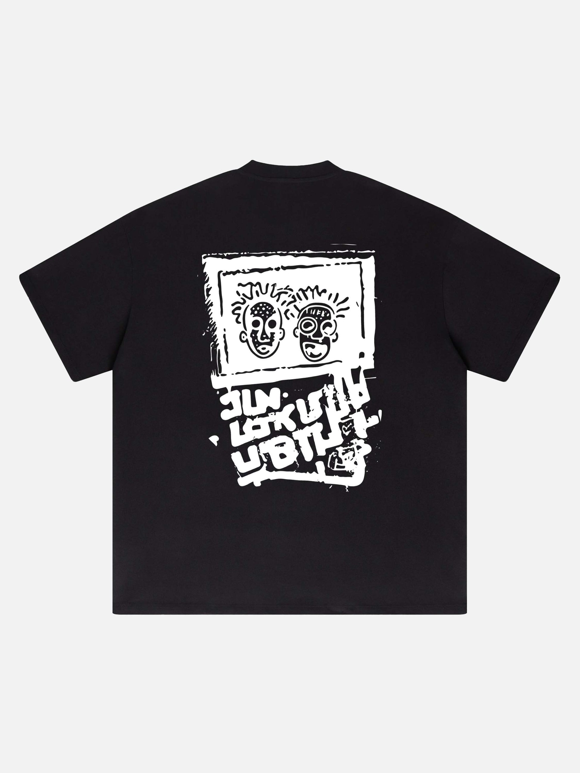 Disguisen Graffiti Cartoon Cotton T-Shirt