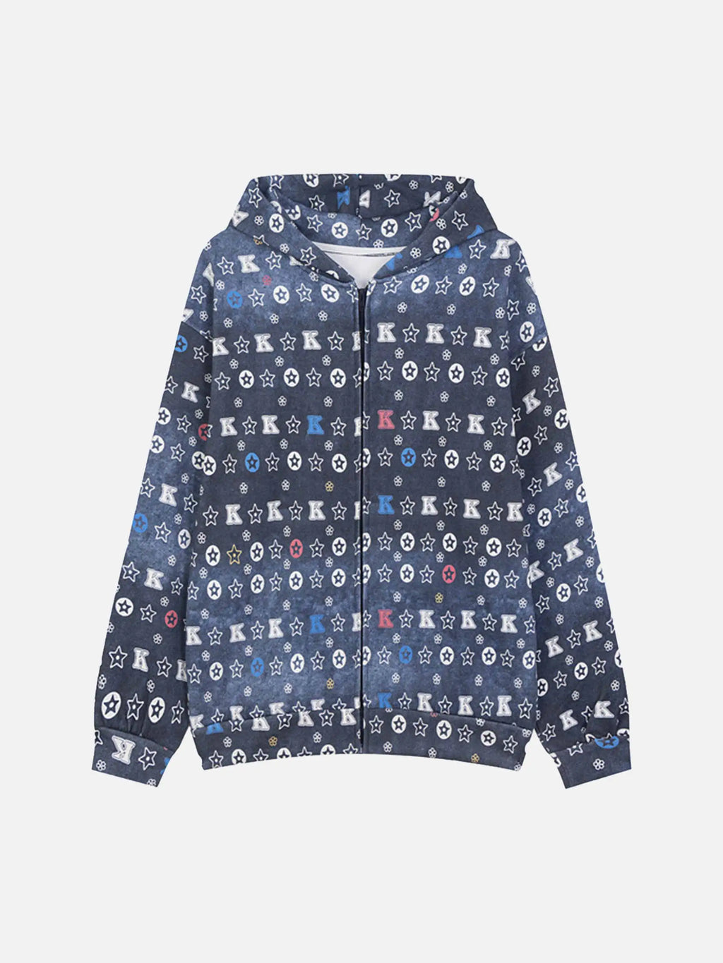 Disguisen Printing Gradient Zip-up Hoodie