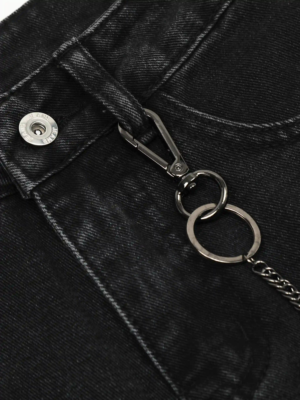 Chain Design Big Pockets Cargo Jeans