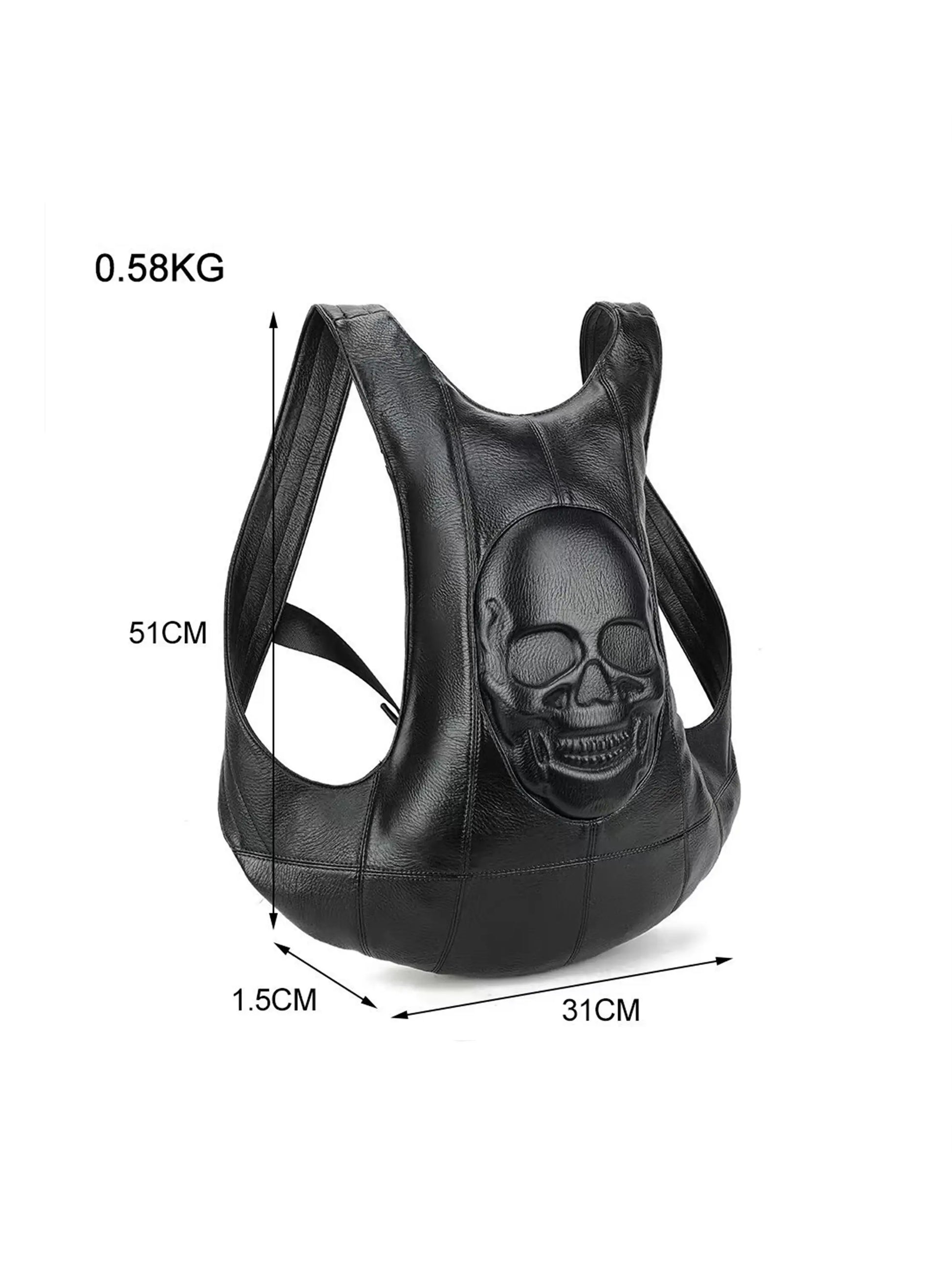 Punk Skull Embossed Backpack