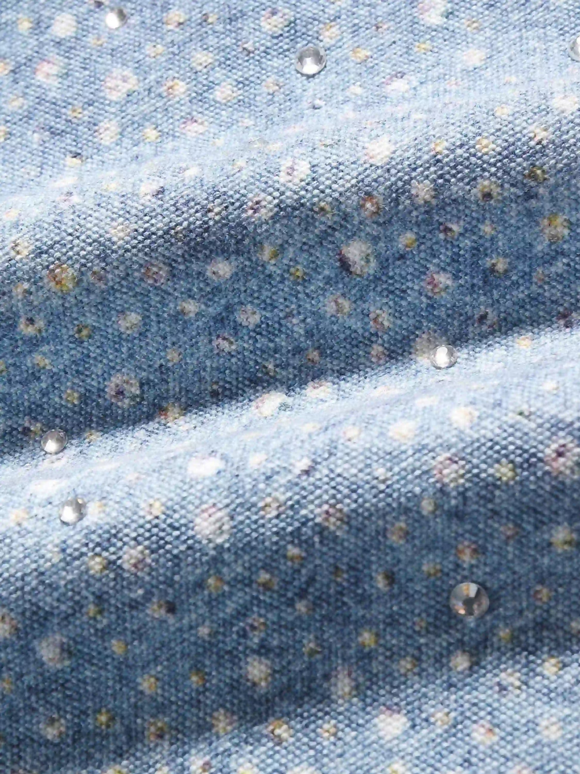 Washed Diamond Print Jeans