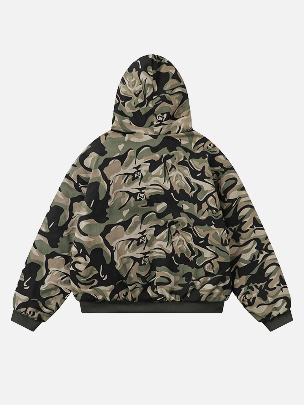 Camouflage Fur Zipper Hoodie