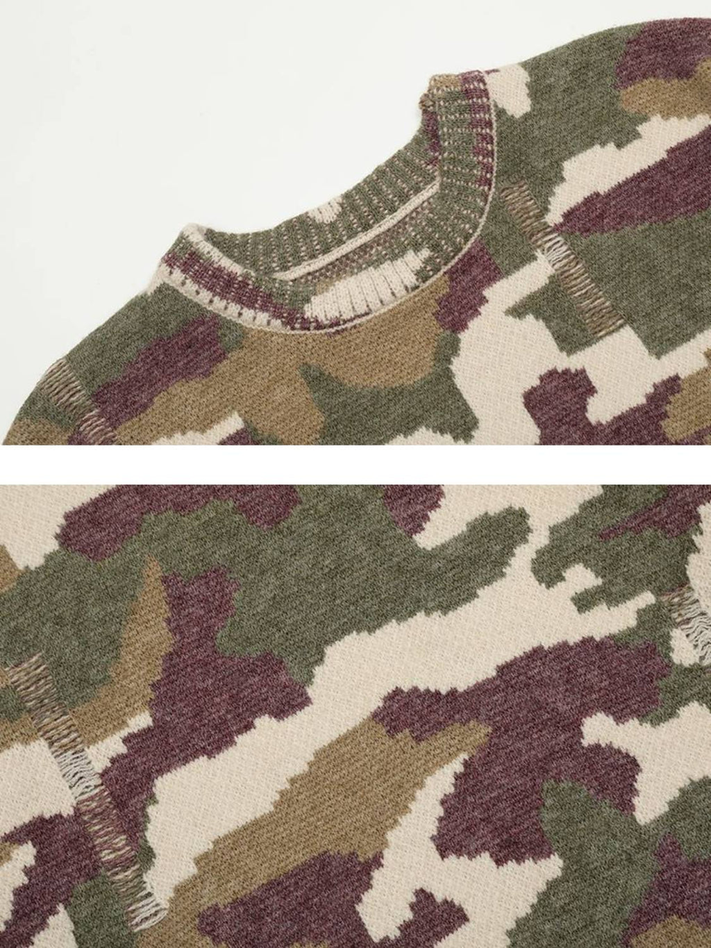 Vintage High Street Ripped Camouflage Sweater