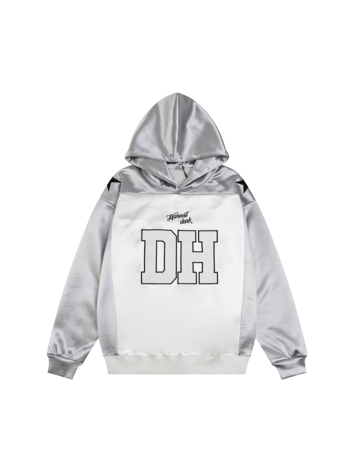 Vintage Collision Color Letter Embroidery Hoodie
