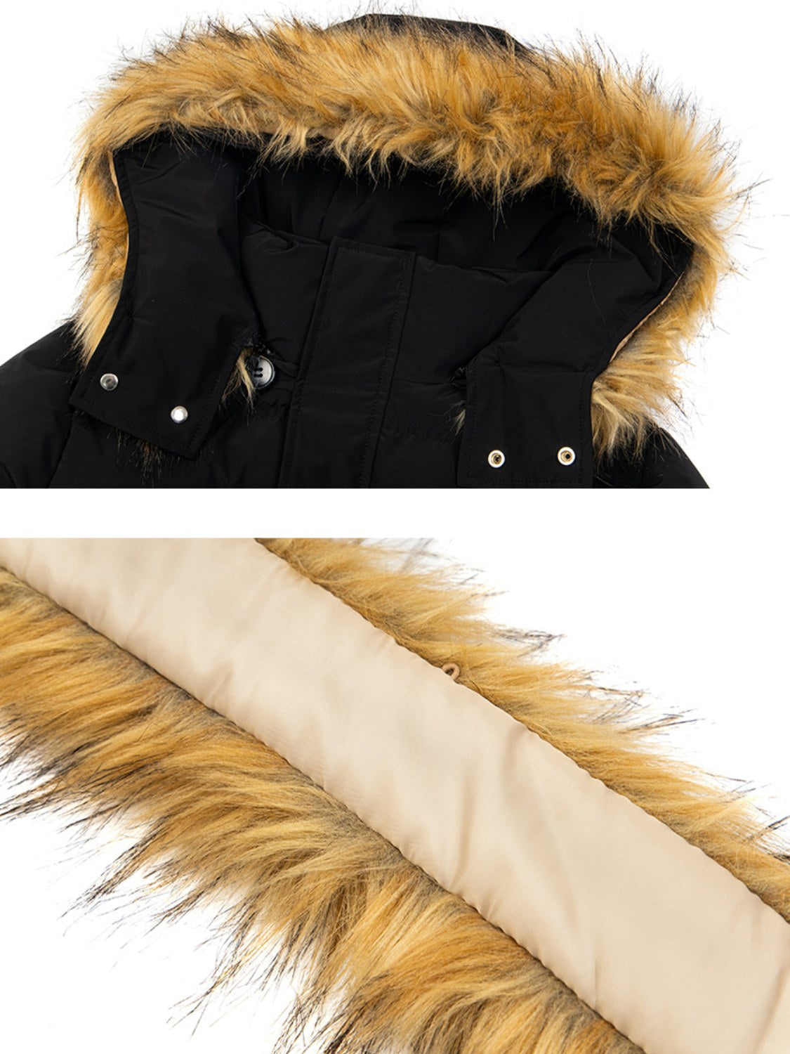 Winter Big Collar Removable Coat