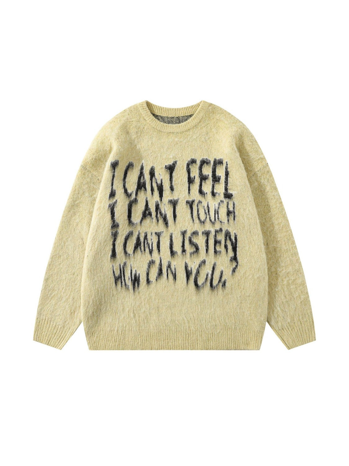Vintage Print Letter Sweater