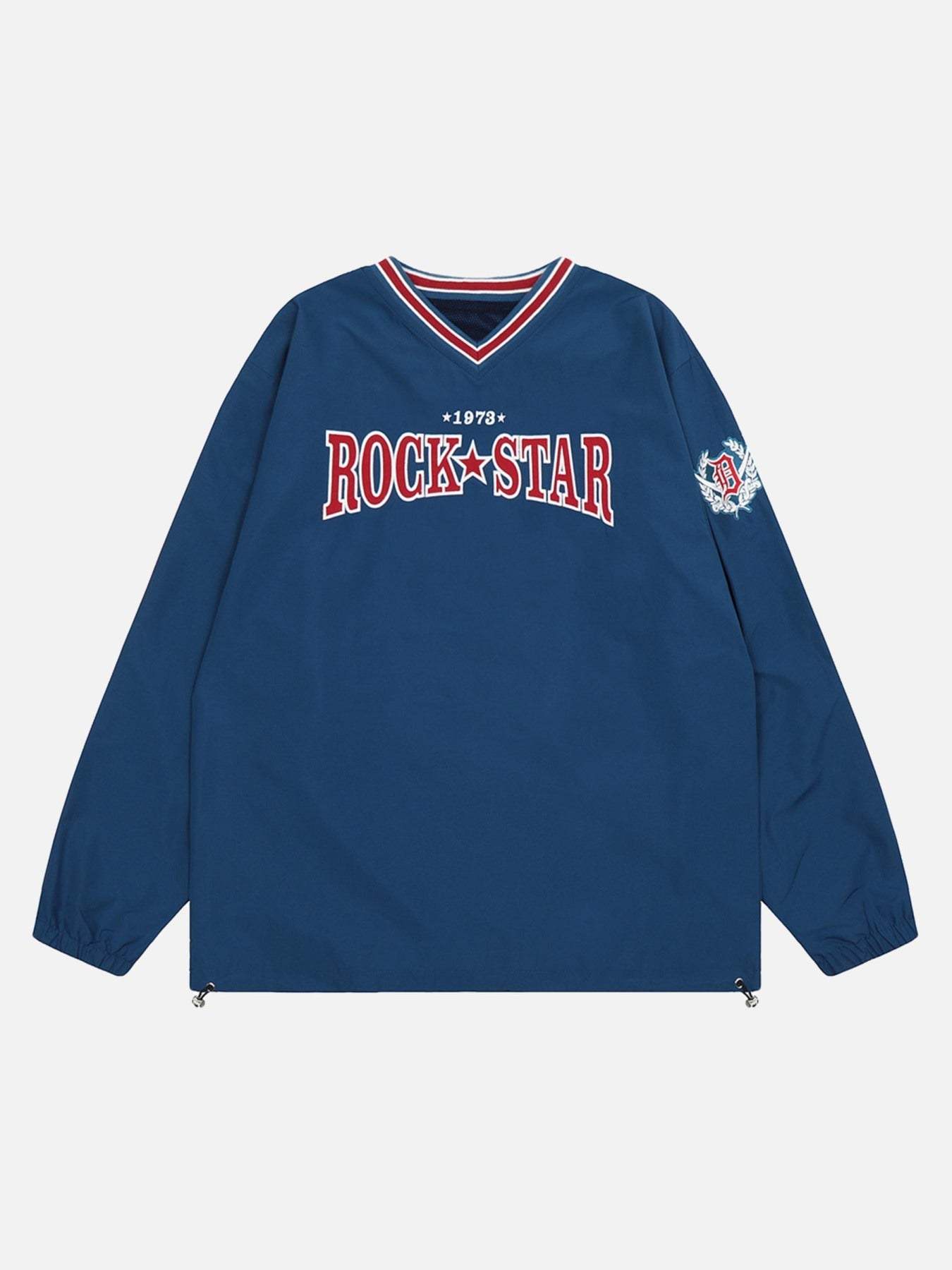 Disguisen American Embroidered Monogrammed V-neck Sweatshirt