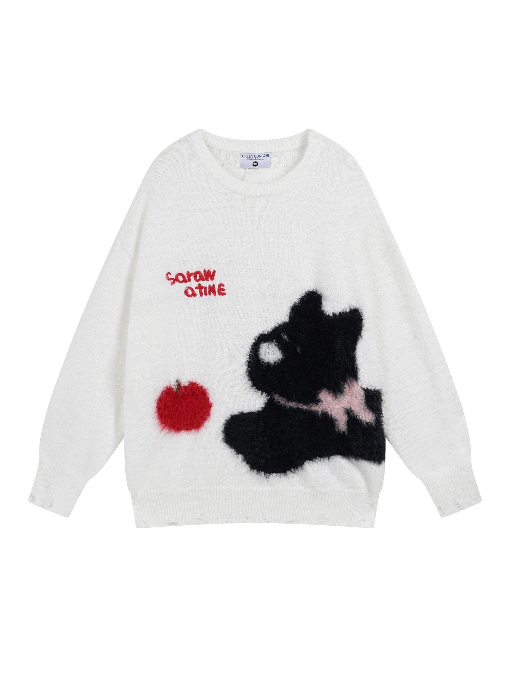 Vintage Cartoon Little Dog Leisure Sweater