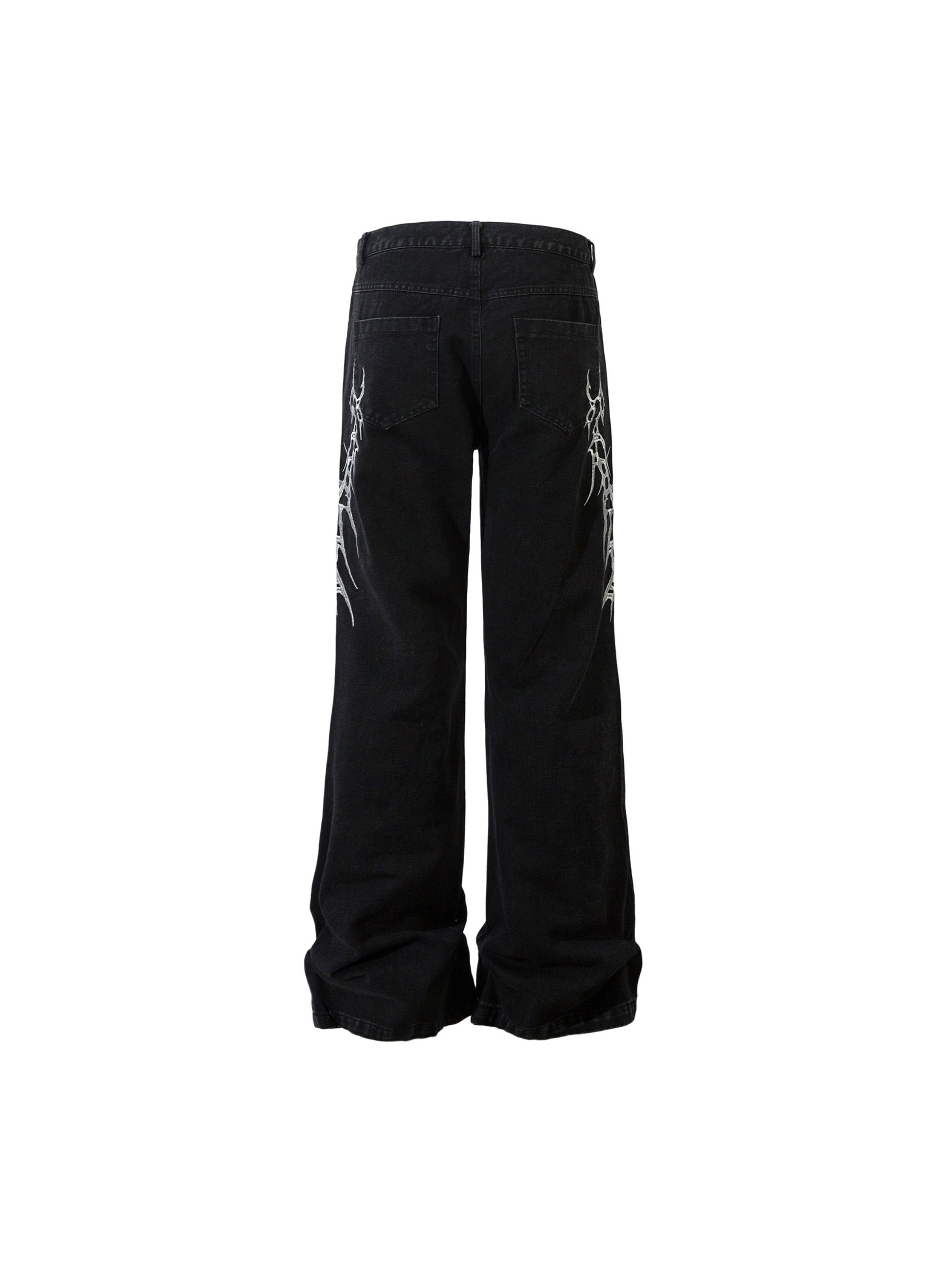 Thorn Embroidered Straight-leg Jeans